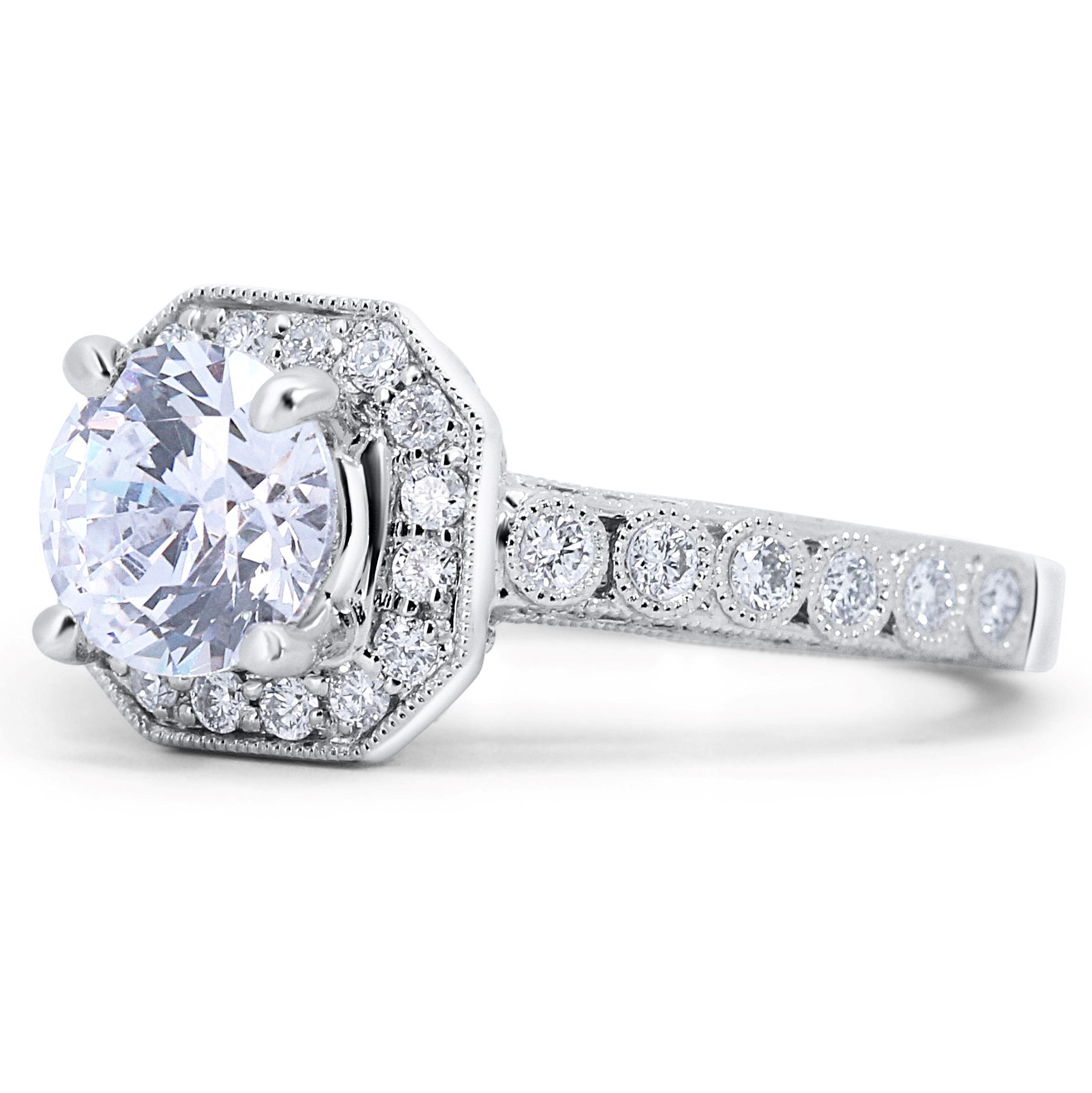 Vintage Insprired Halo Engagement Ring