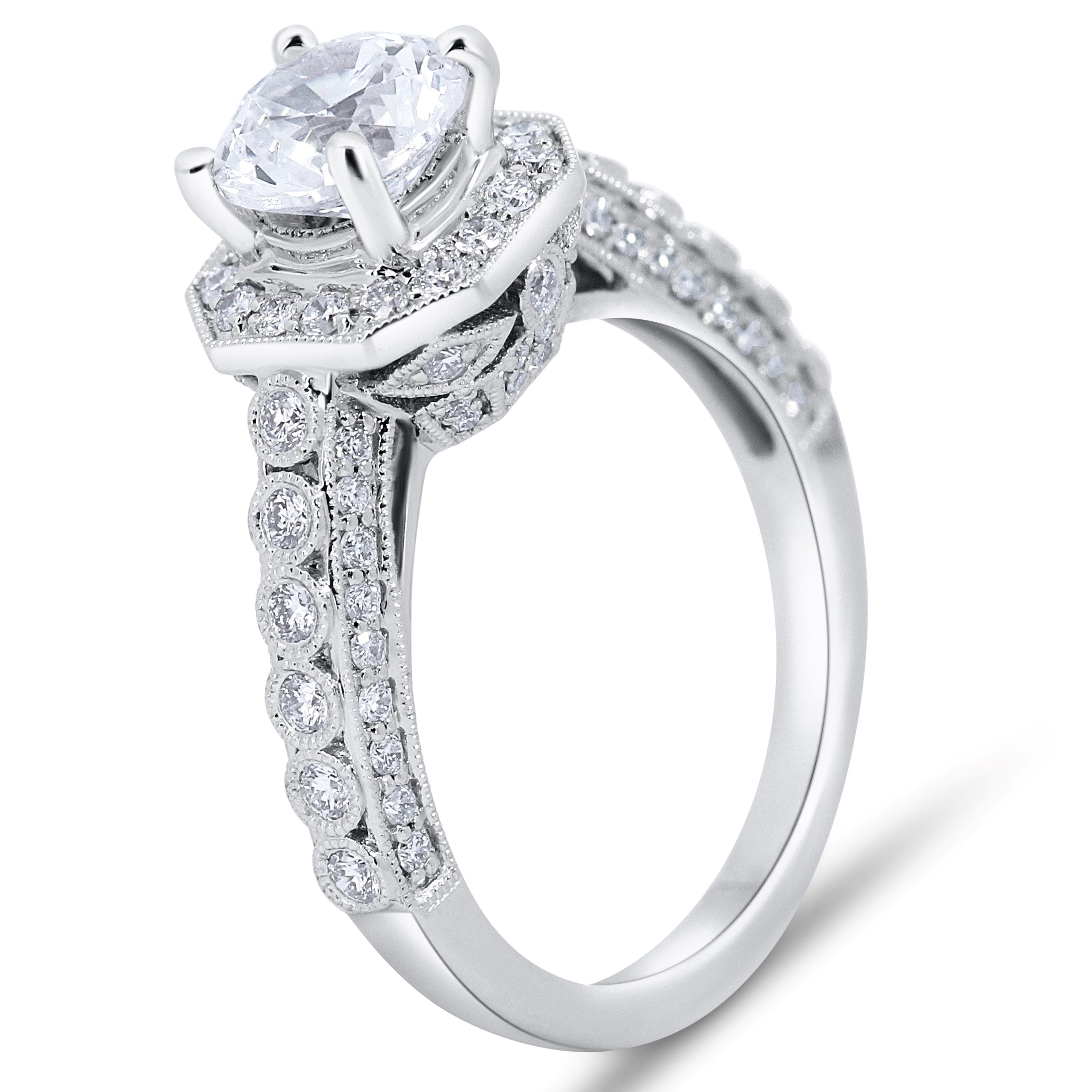 Vintage Insprired Halo Engagement Ring