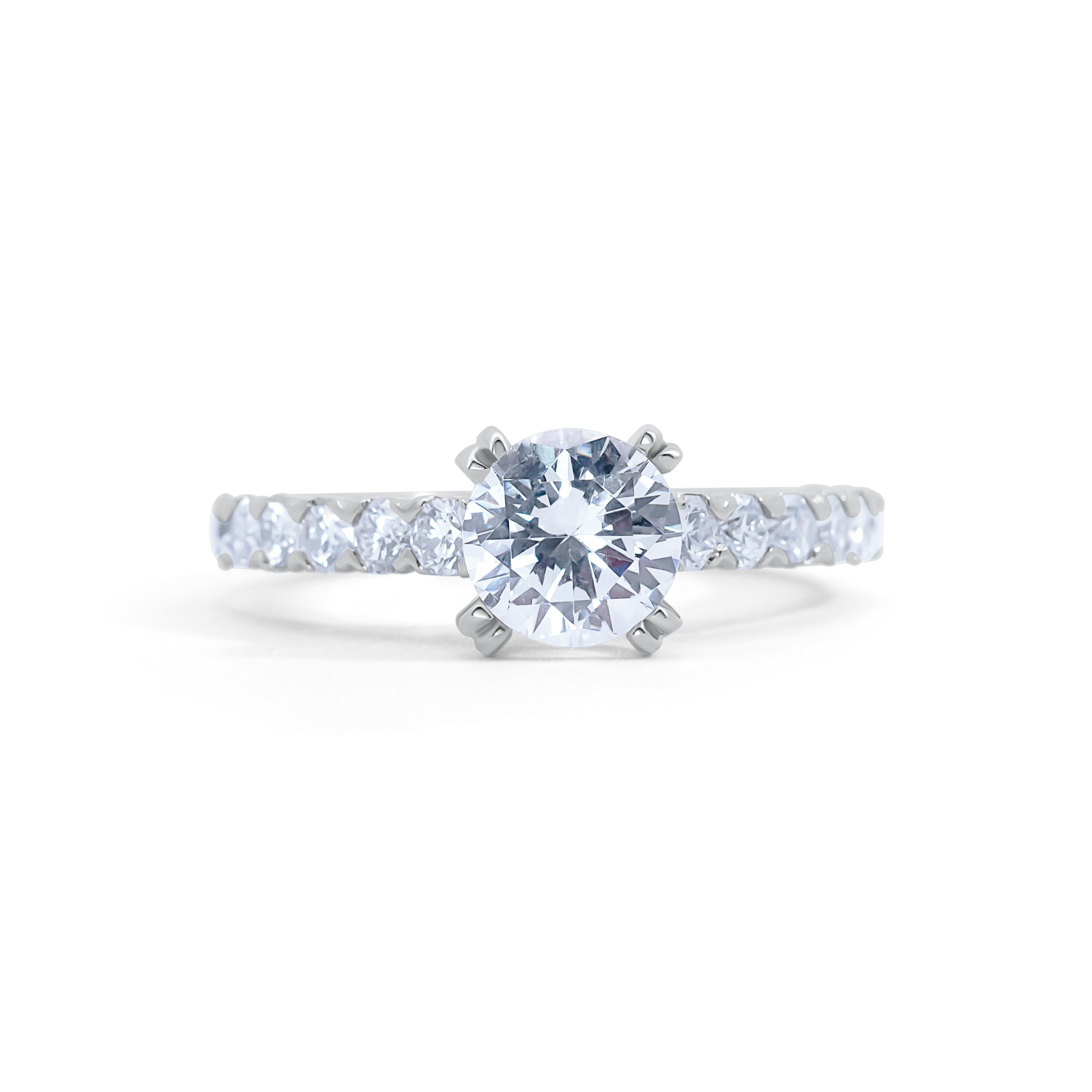 Modern Cathedral Style Engagement Ring