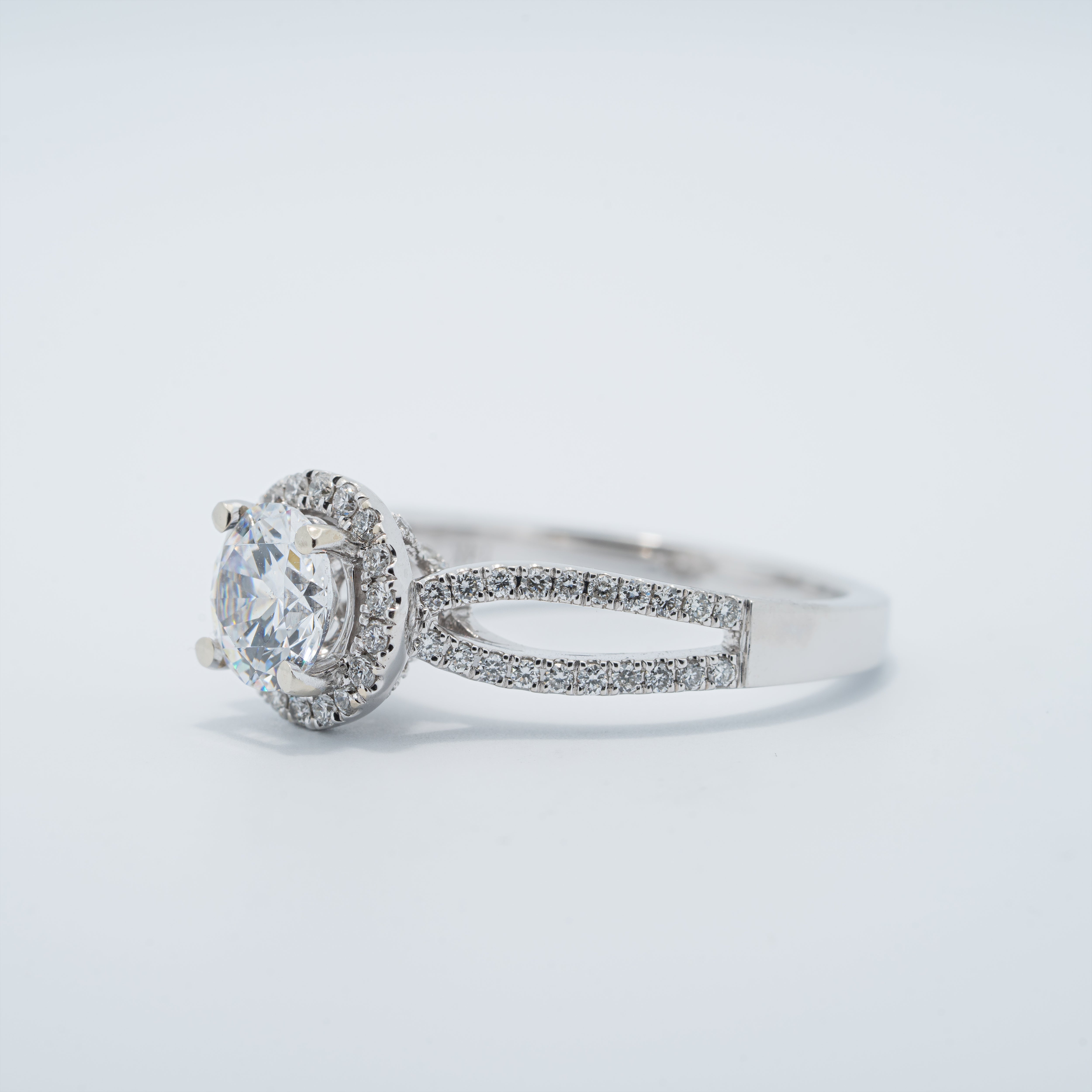 Vintage Style Halo Engagement Ring