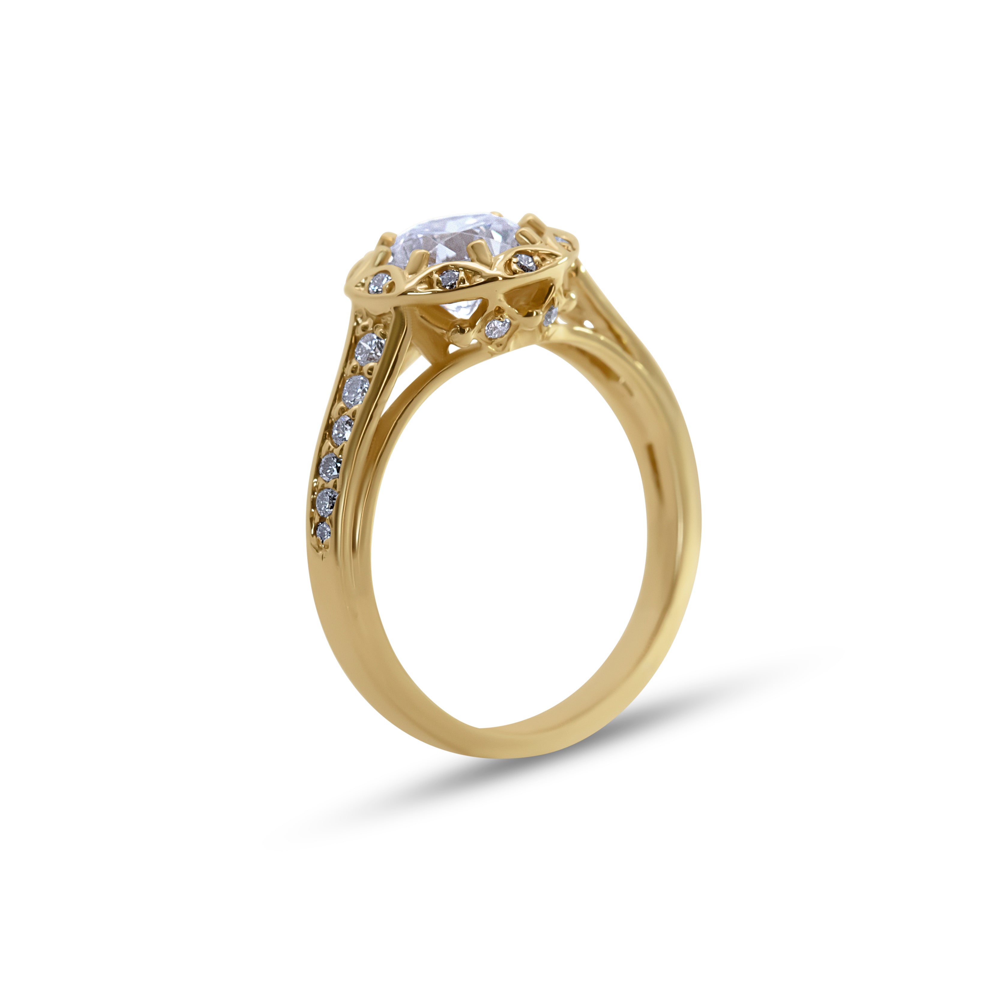 Round Halo Engagement Ring