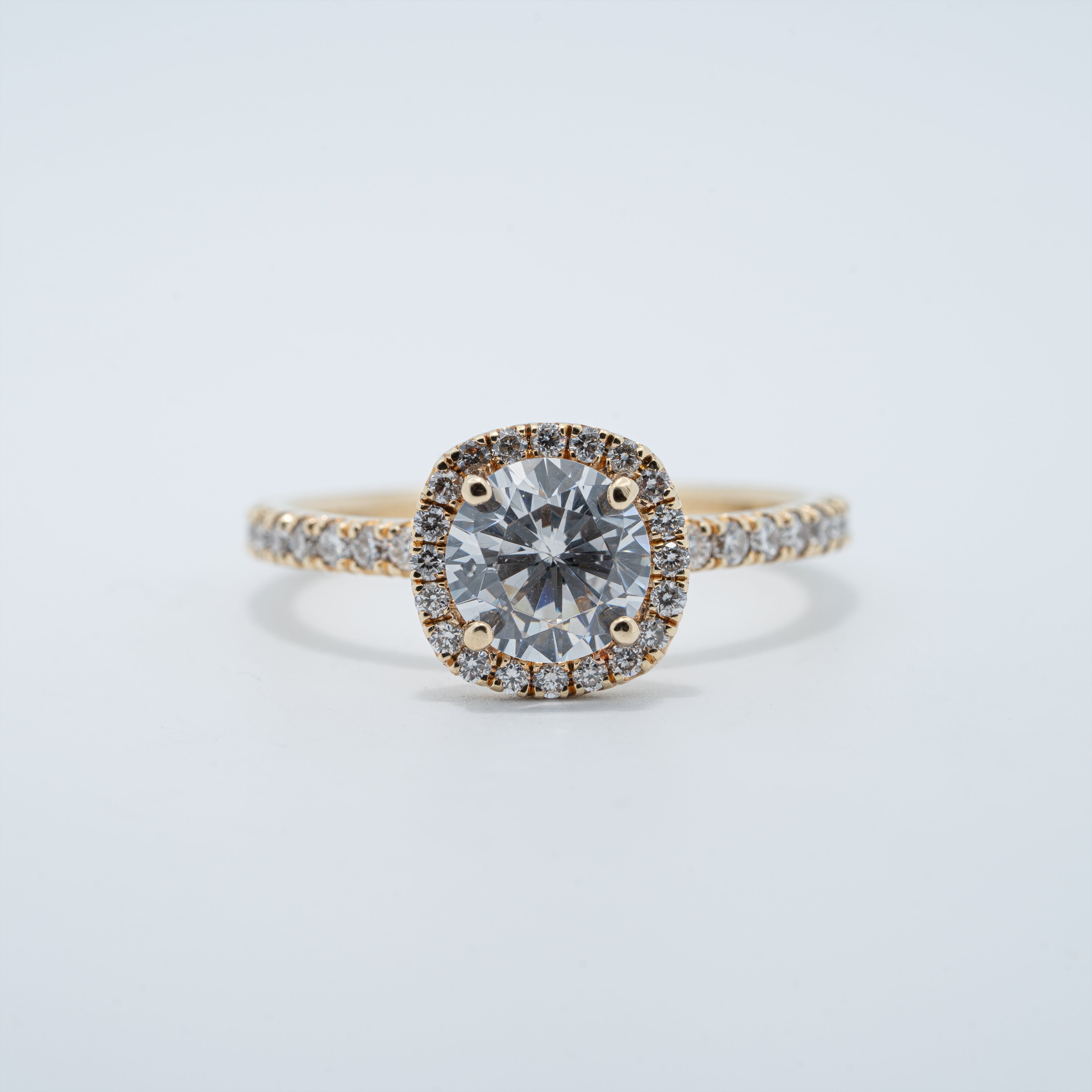 Vinatge Cushion Halo Engagement Ring