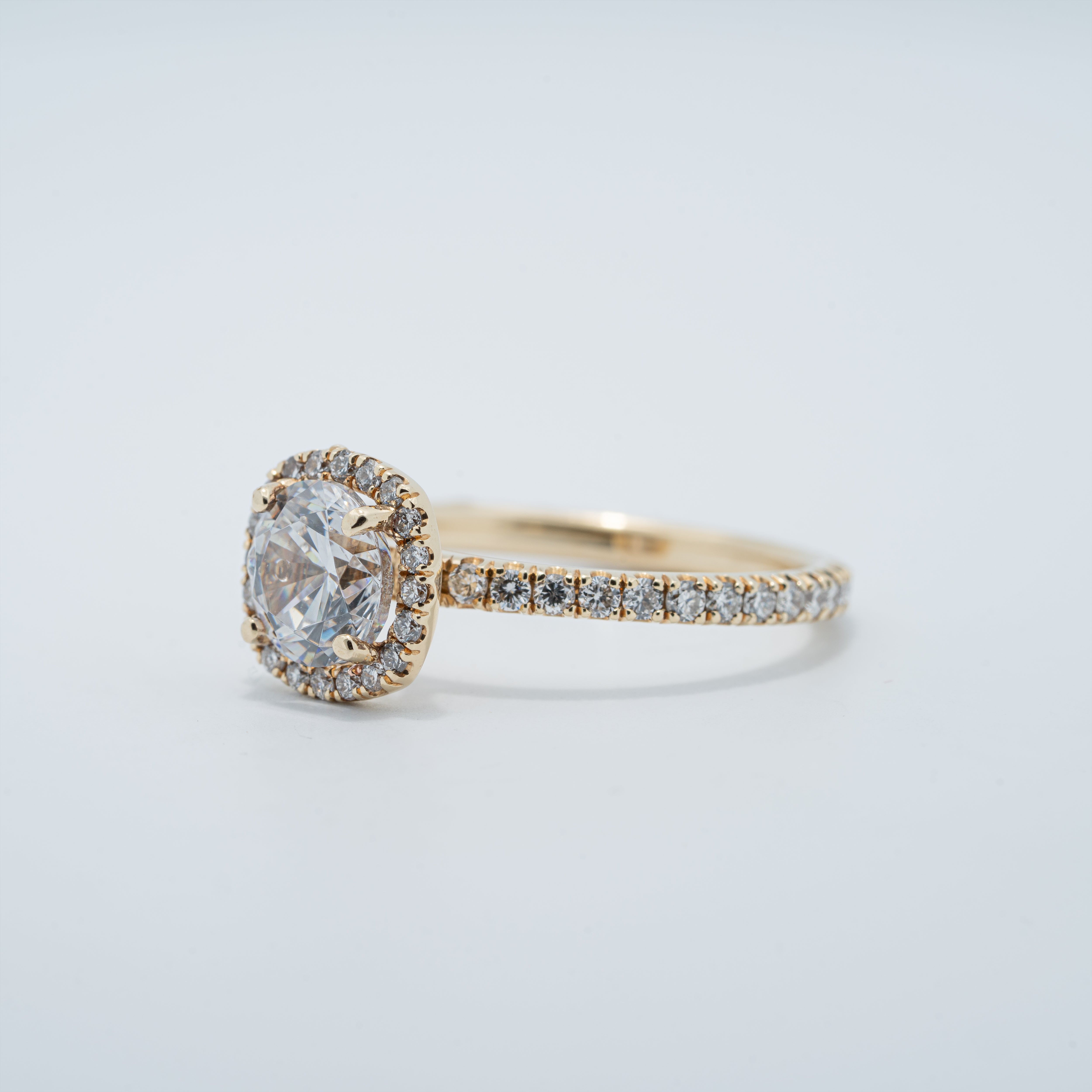 Vinatge Cushion Halo Engagement Ring