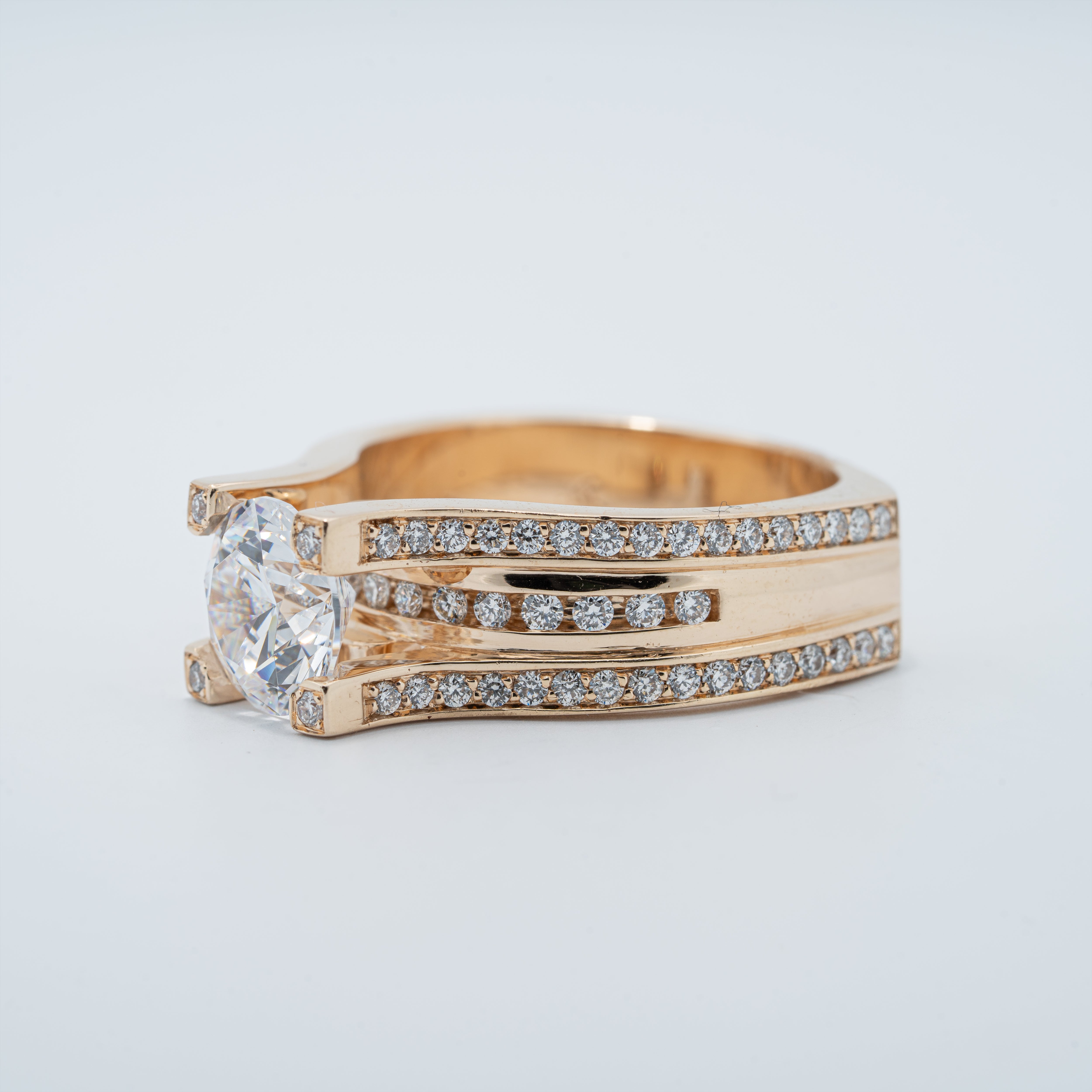 Modern Channel Set Engagement Ring
