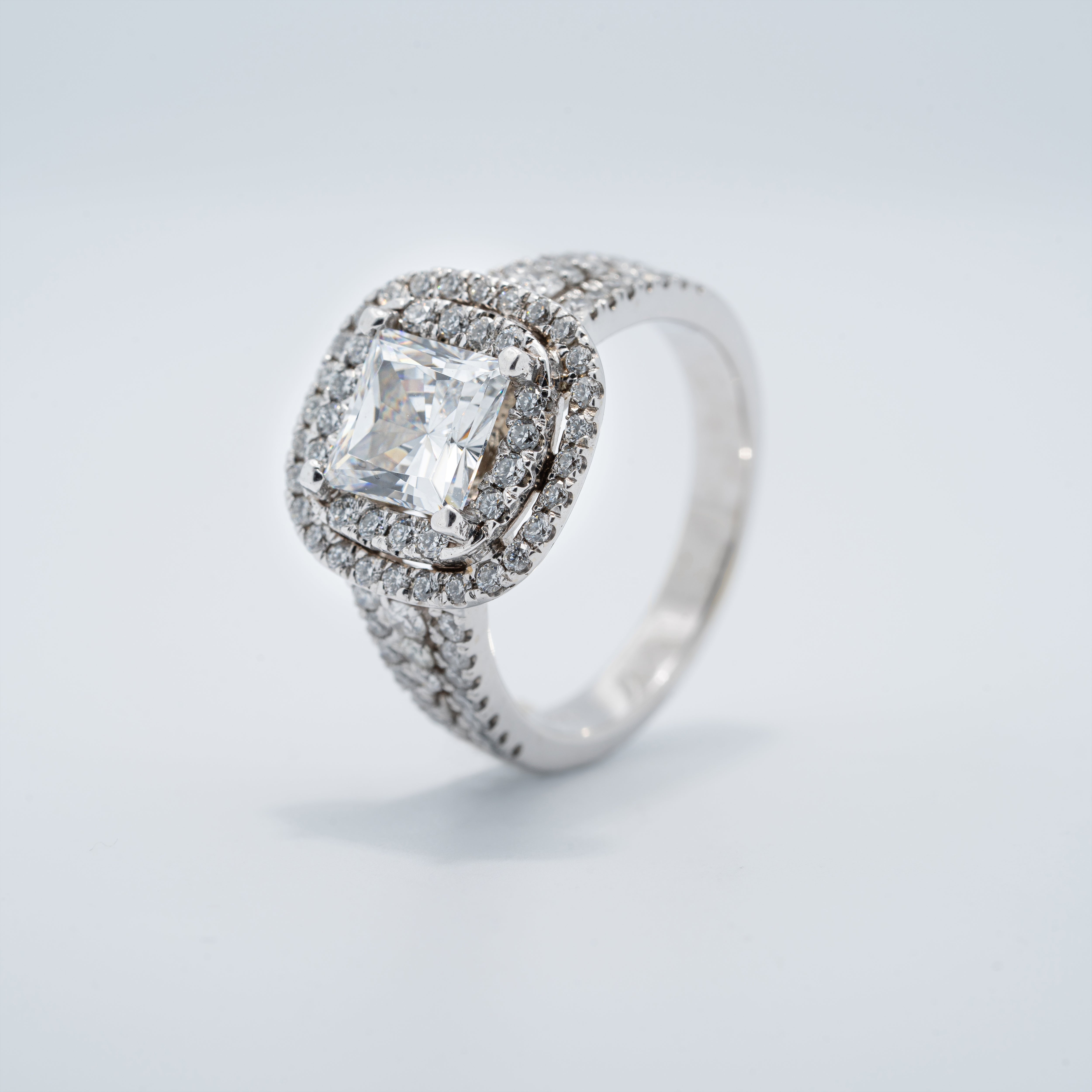 Cushion Double Halo Engagement Ring