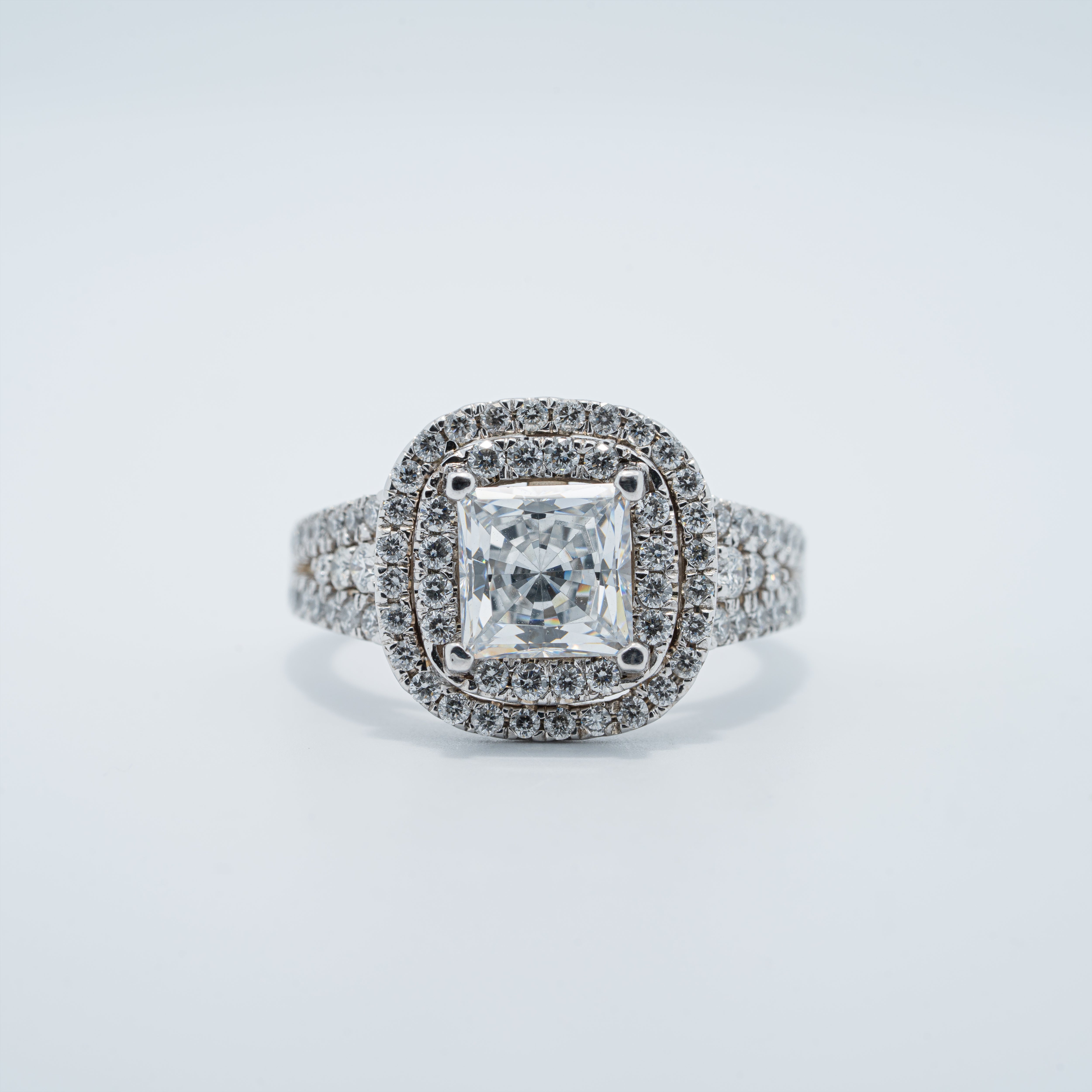Cushion Double Halo Engagement Ring
