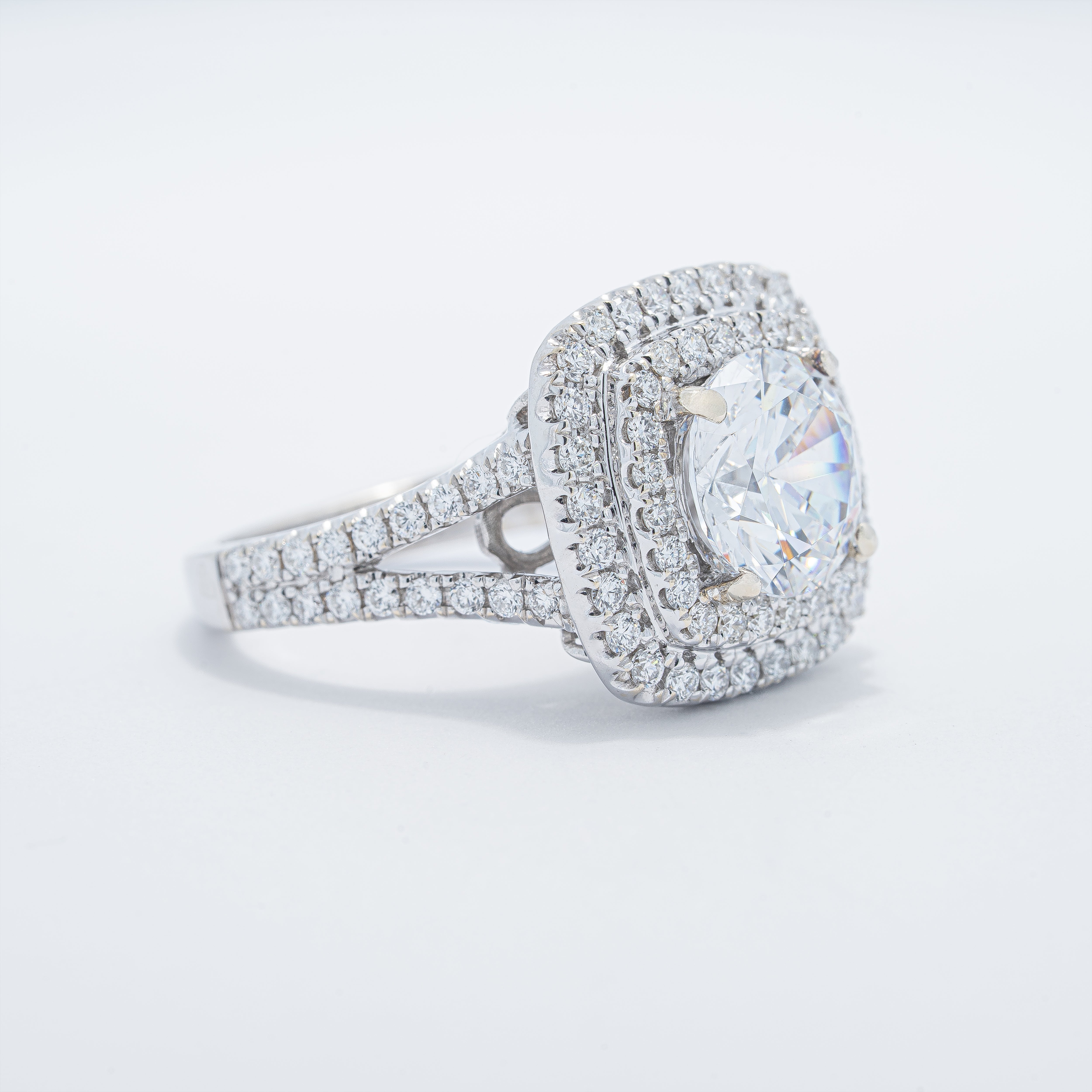 Vintage Double Halo Engagement Ring