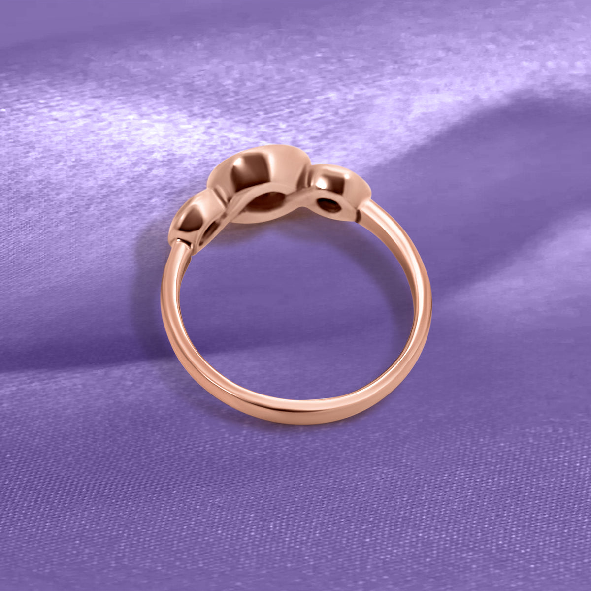 14K Rose Gold Three-Stone Salt and Pepper Diamond Ring