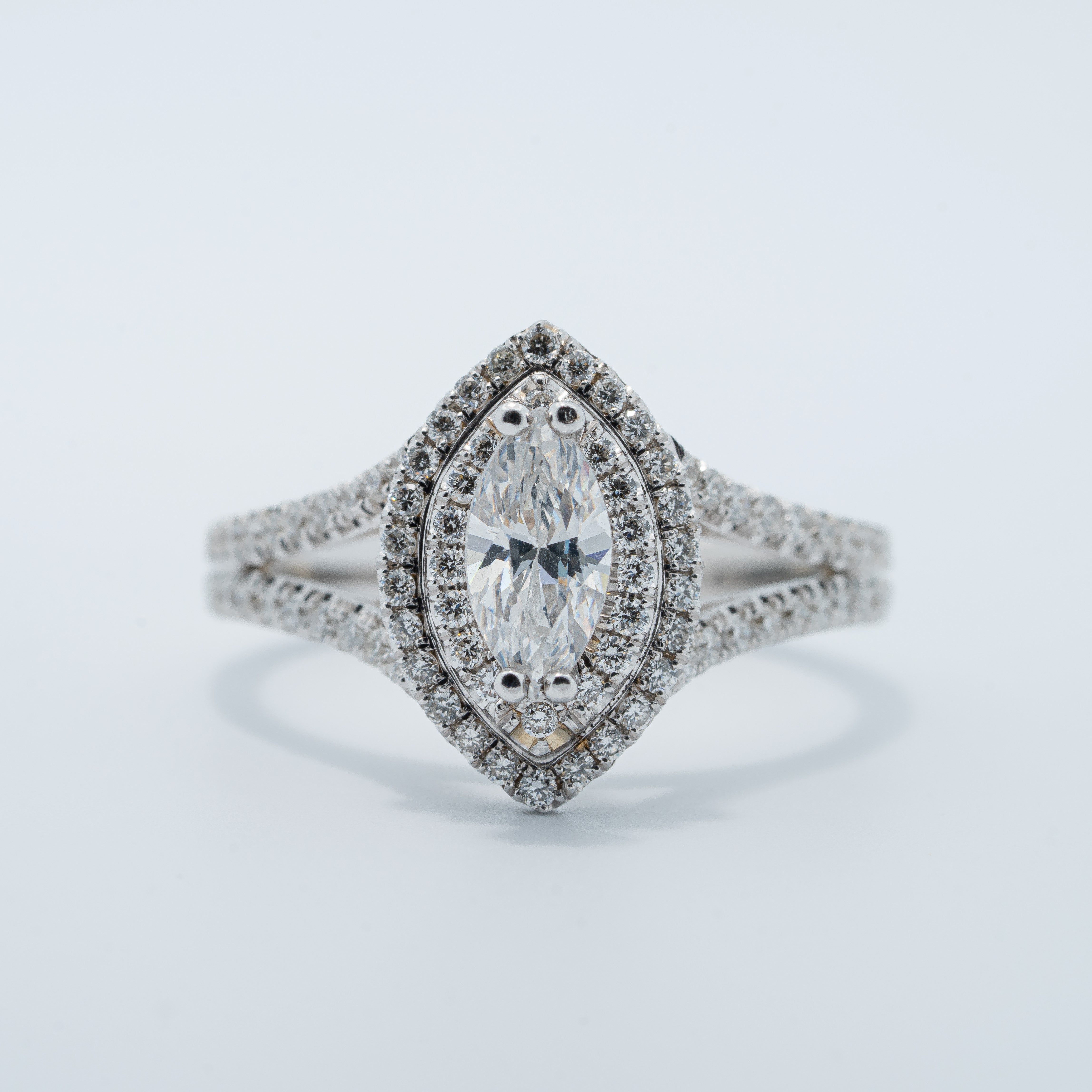 Marquise Double Halo Engagement Ring