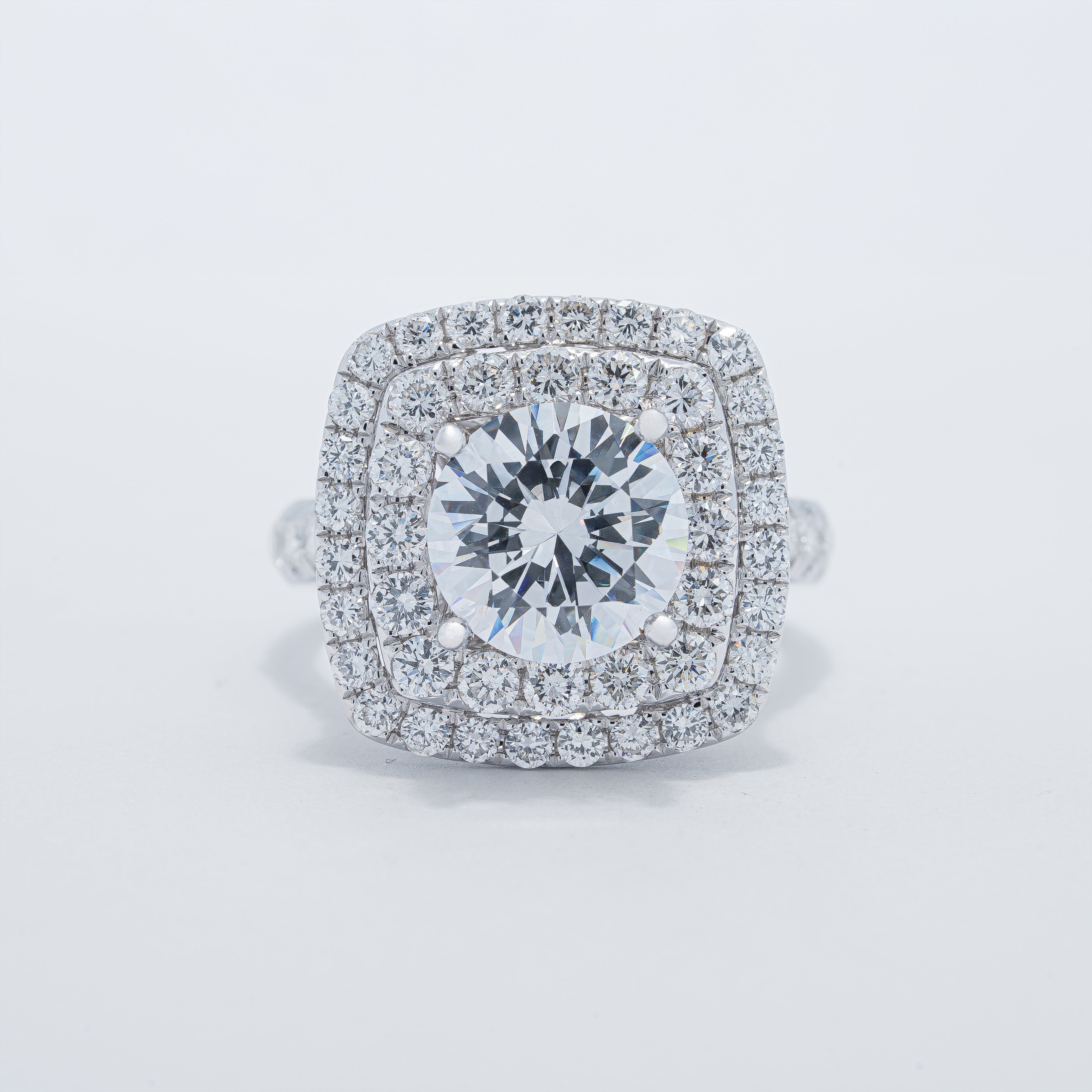 Contemporary Halo Engagement Ring