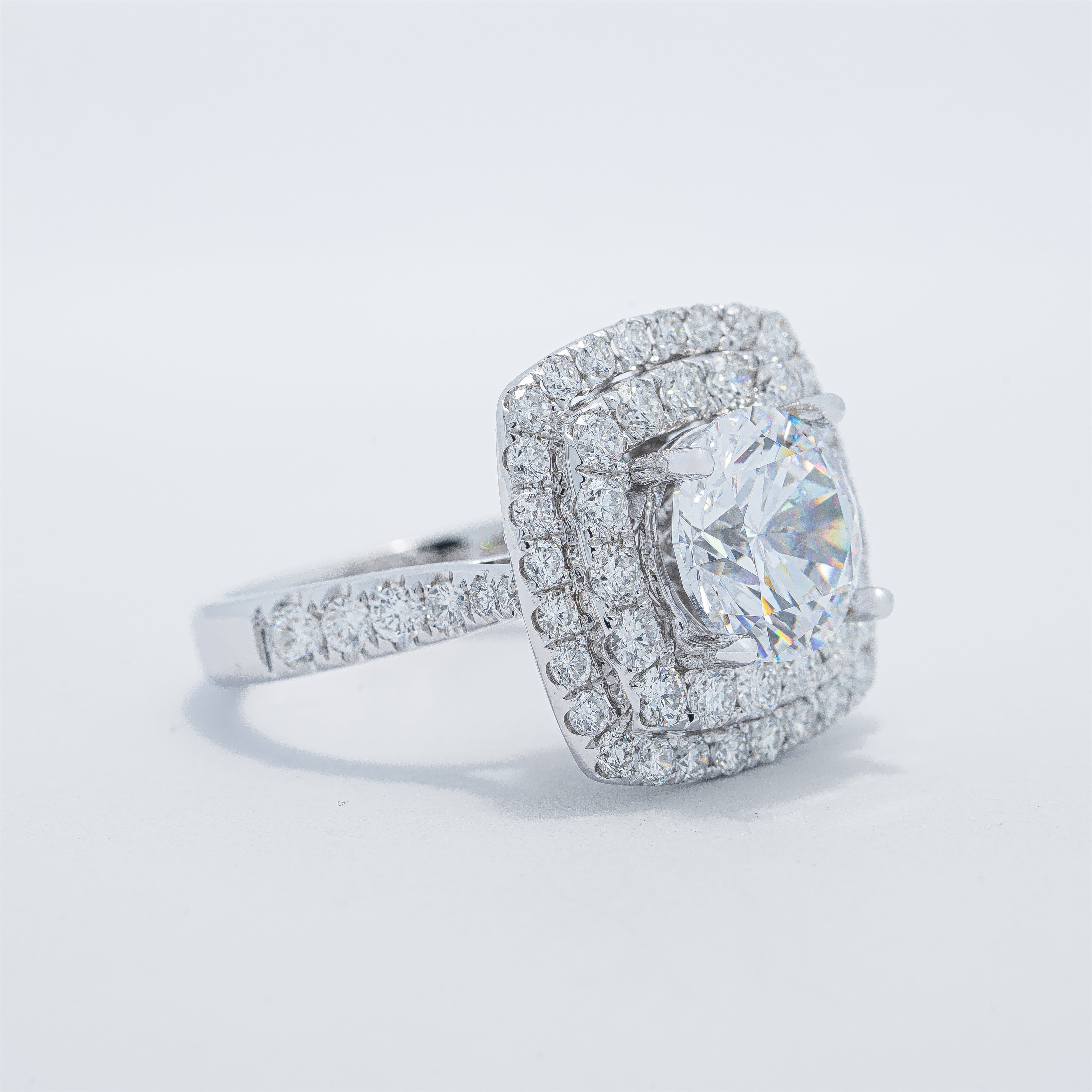 Contemporary Halo Engagement Ring