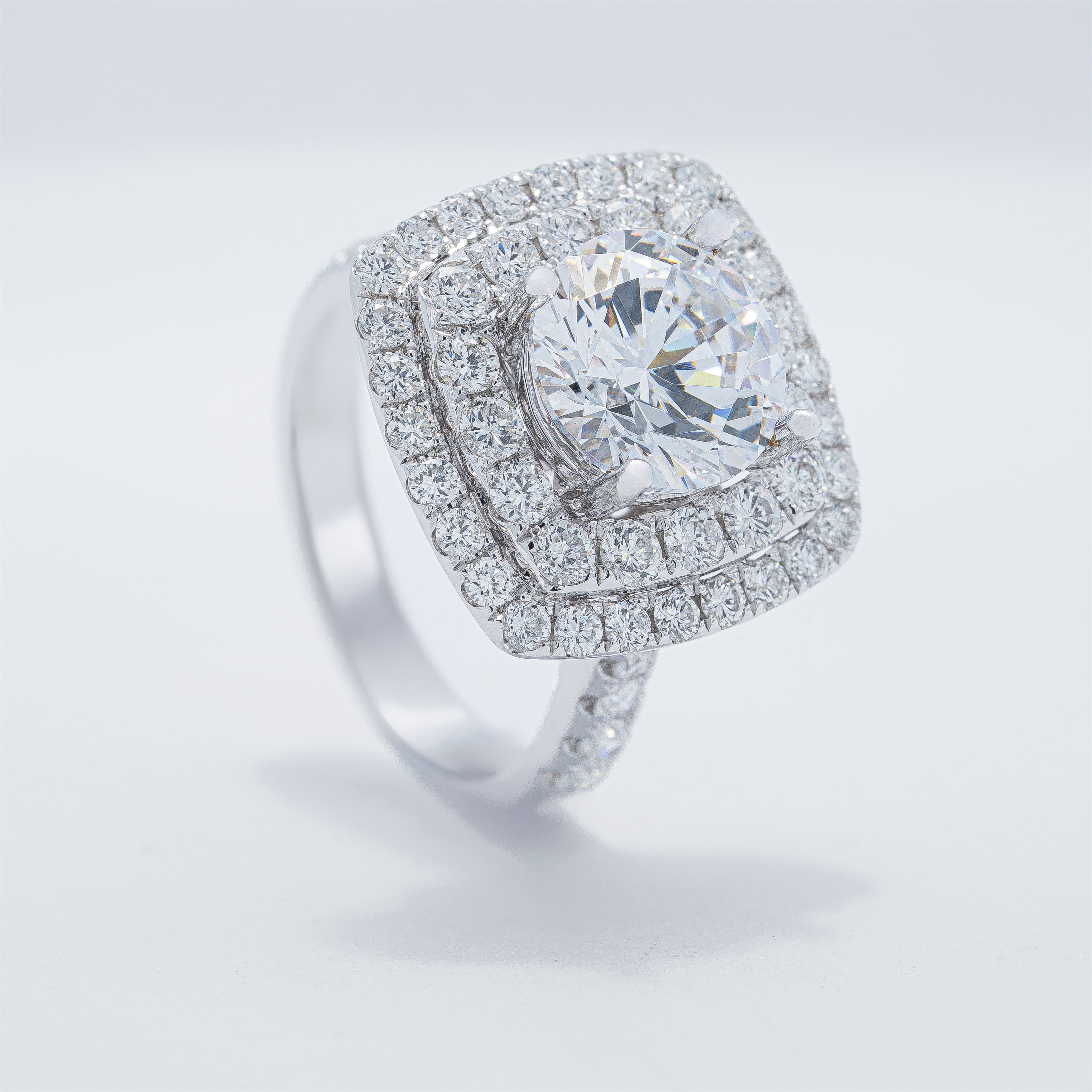 Contemporary Halo Engagement Ring