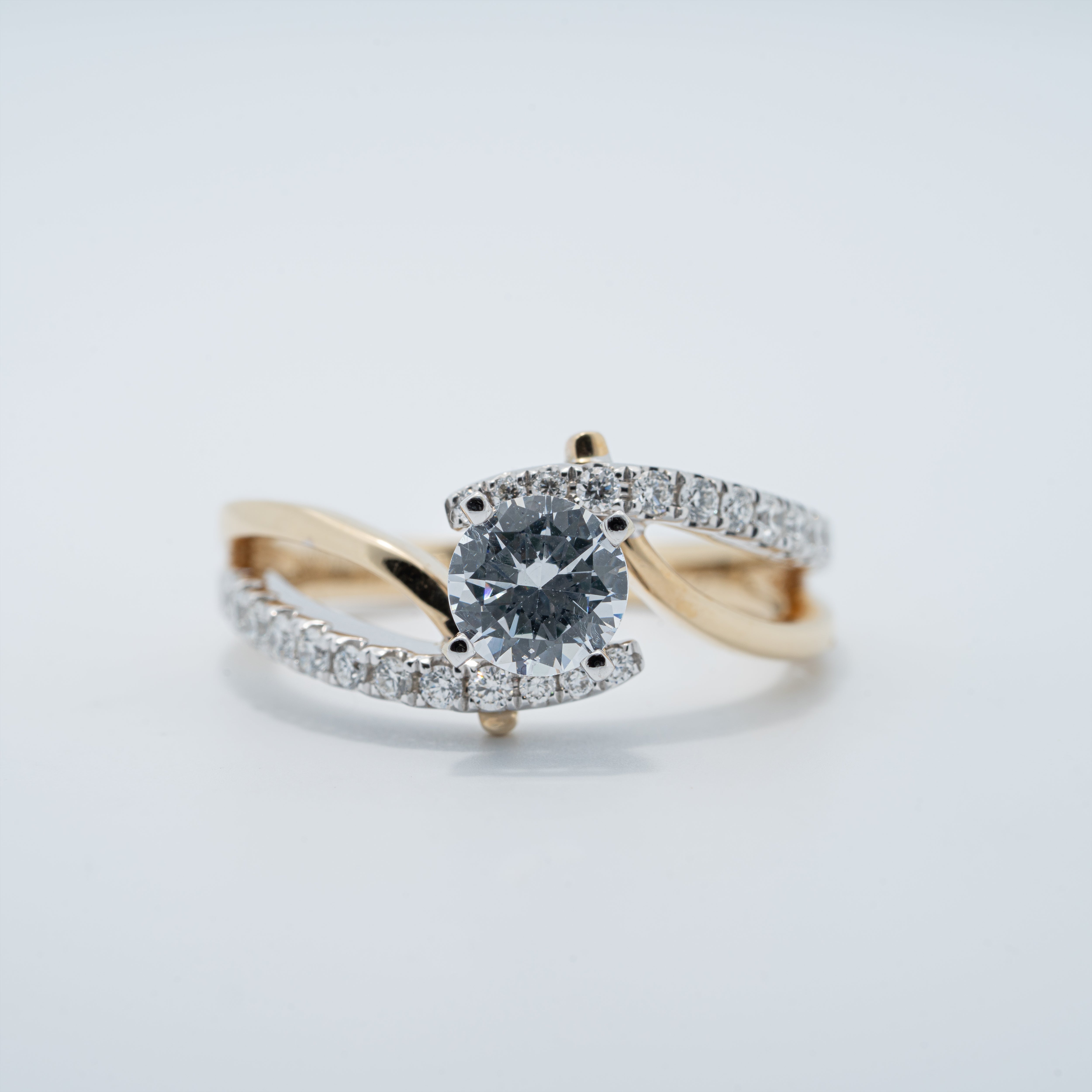 Contemporary Two-Tone Engagement Ring