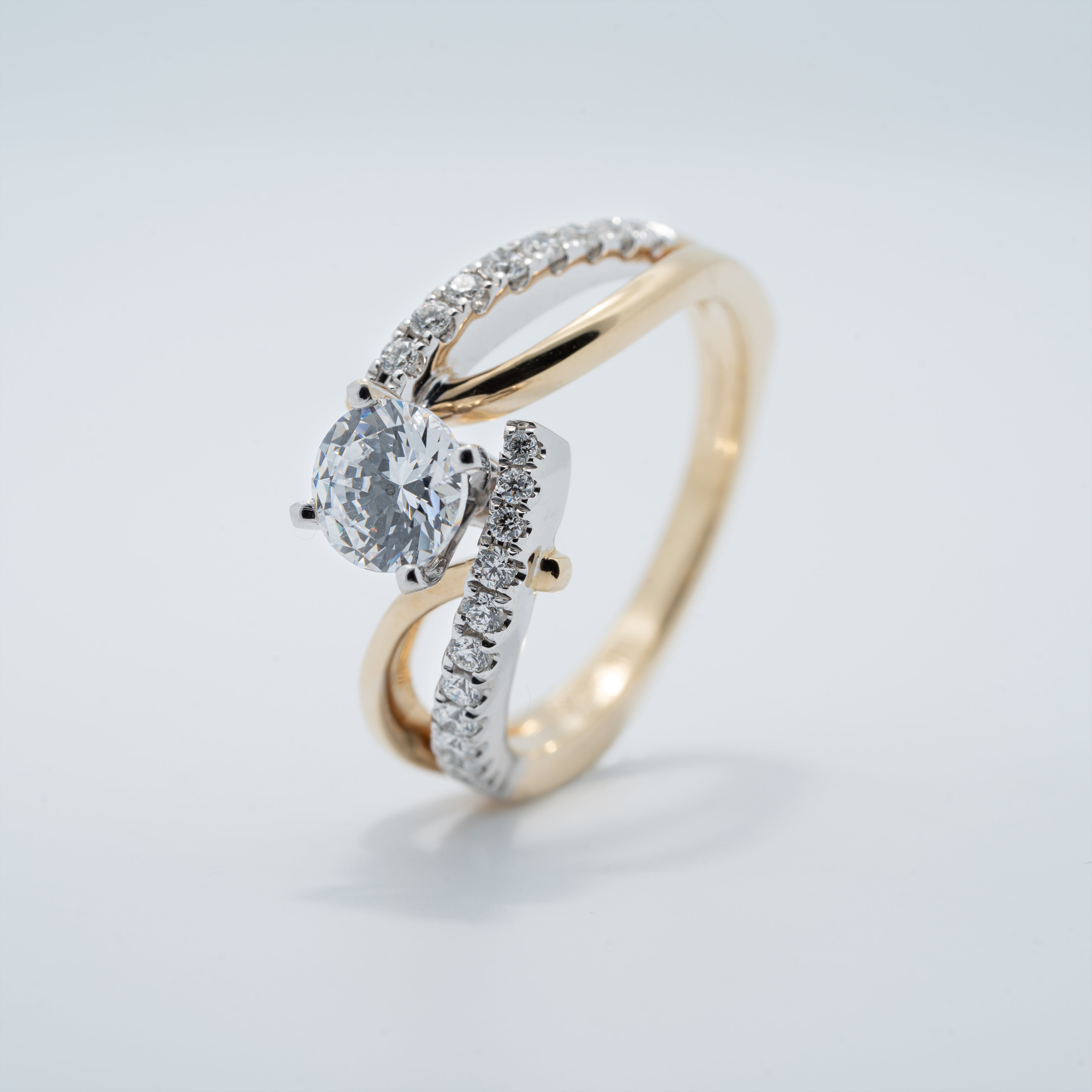 Contemporary Two-Tone Engagement Ring