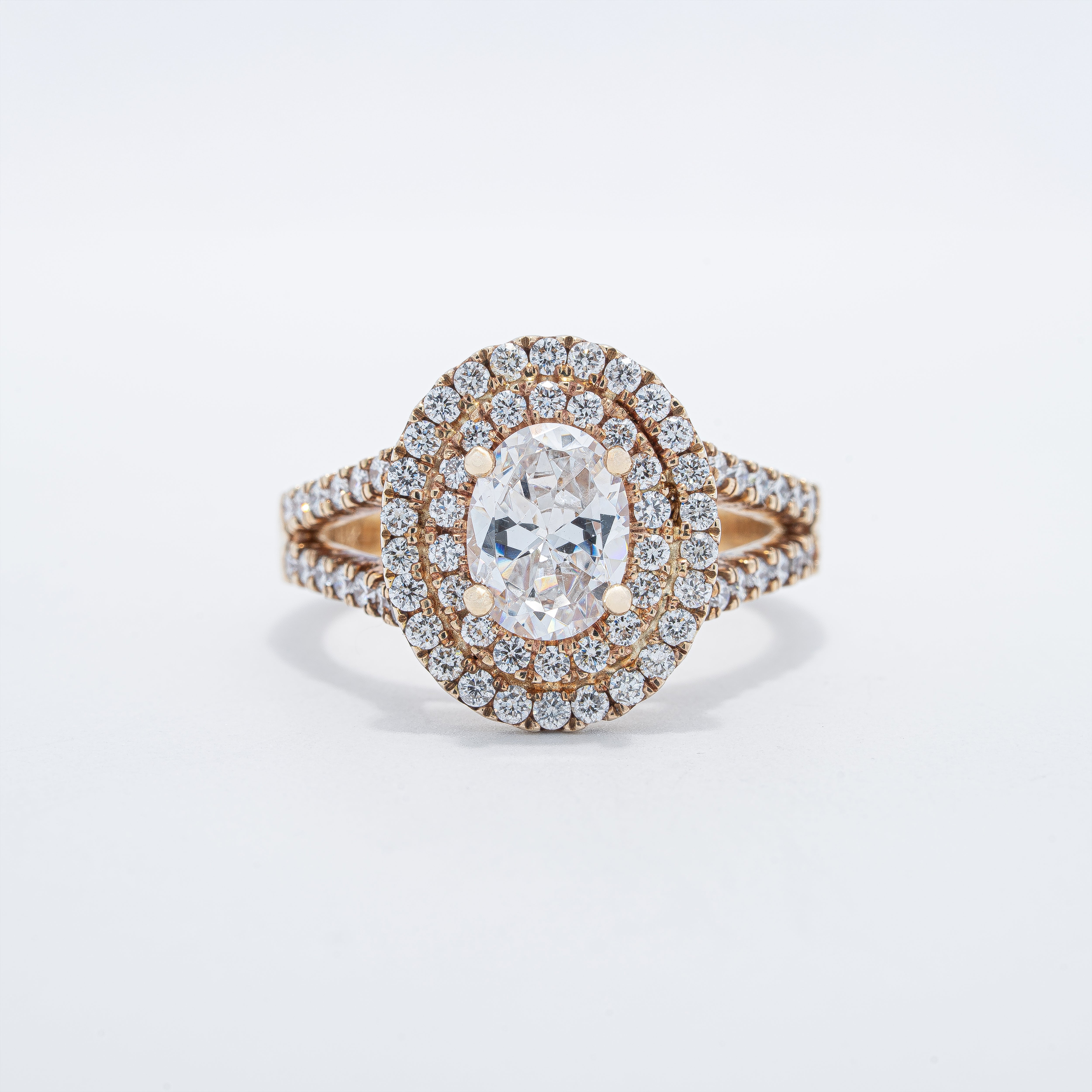 Oval Double Halo Engagement Ring