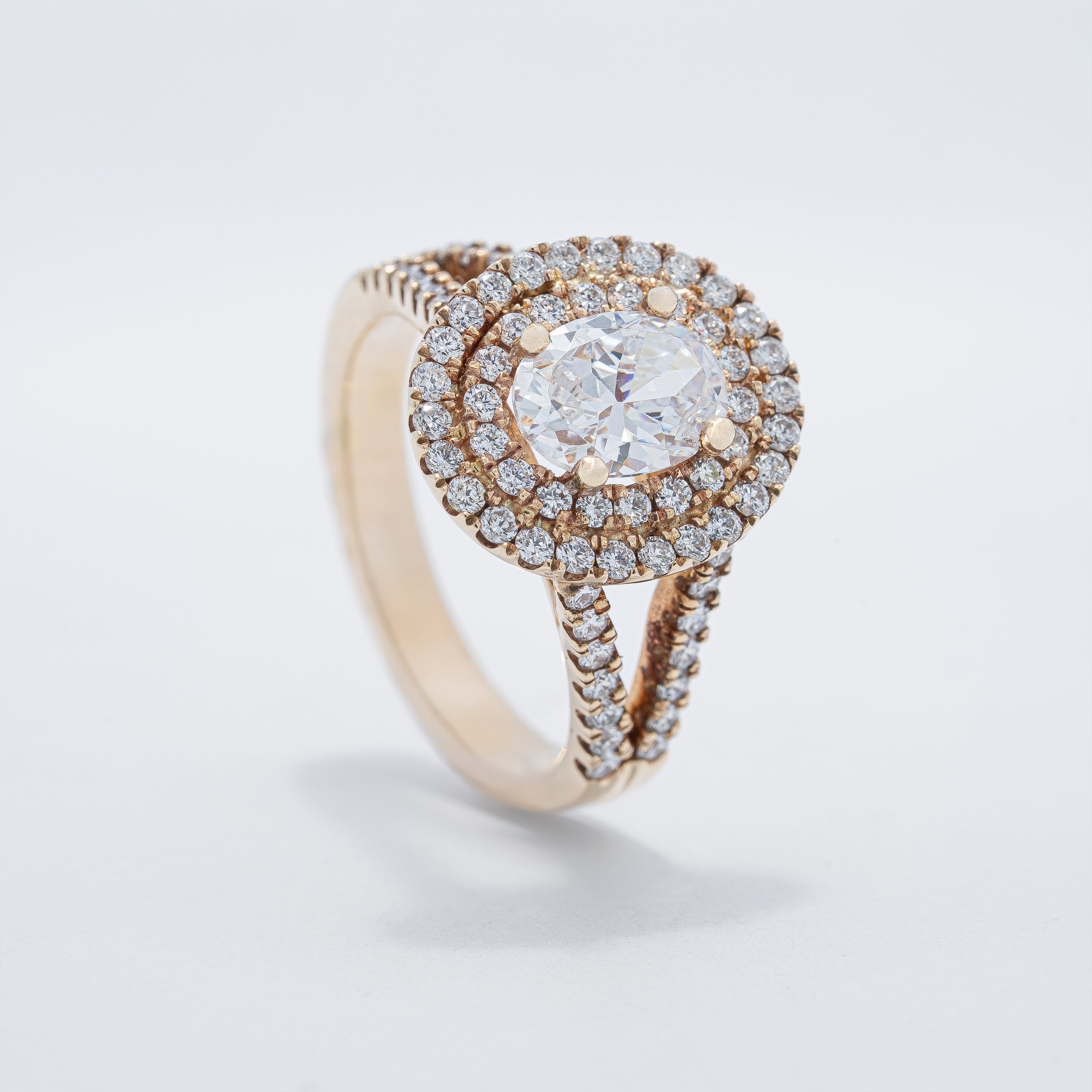 Oval Double Halo Engagement Ring