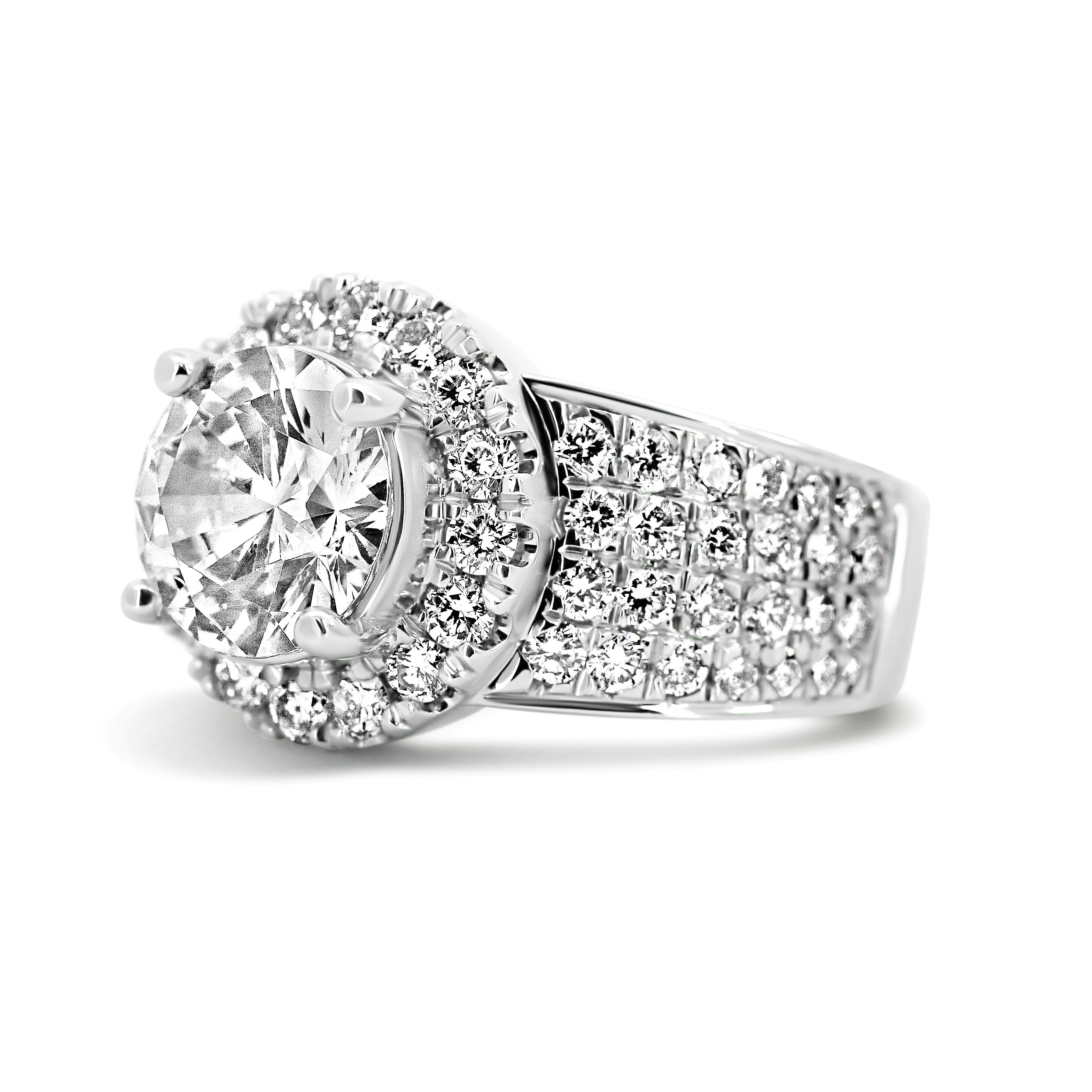 Vintage Halo Pave' Engagement Ring