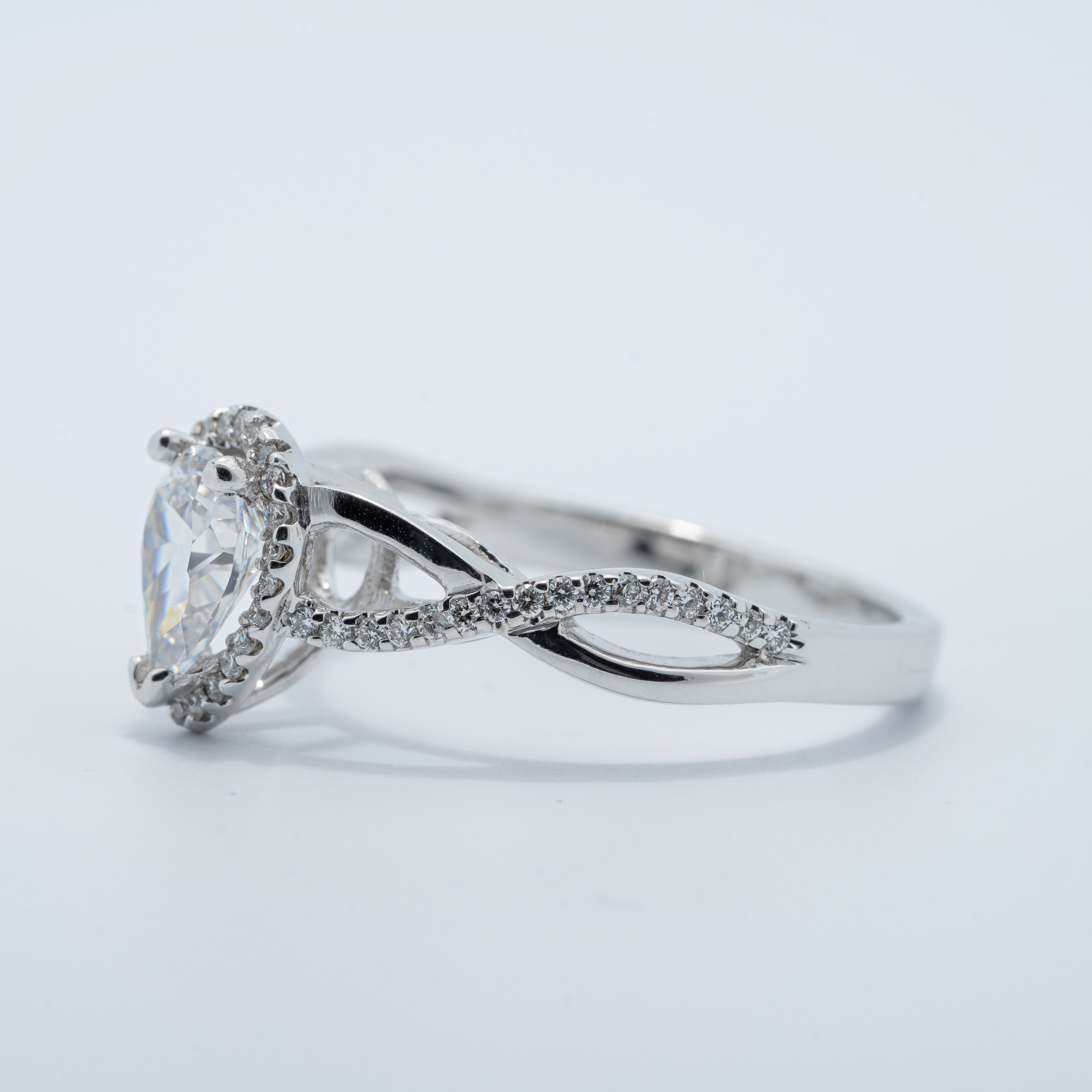 Vintage Pear Halo Engagement Ring