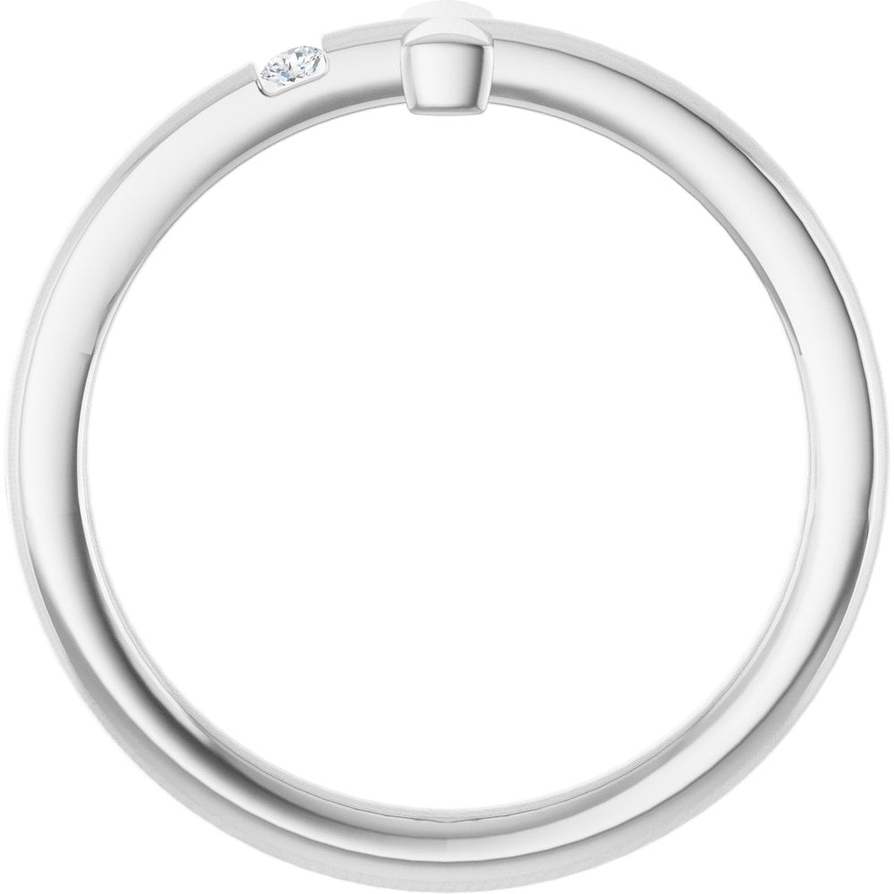 14K White Gold Cross Natural Diamond Fashion Ring