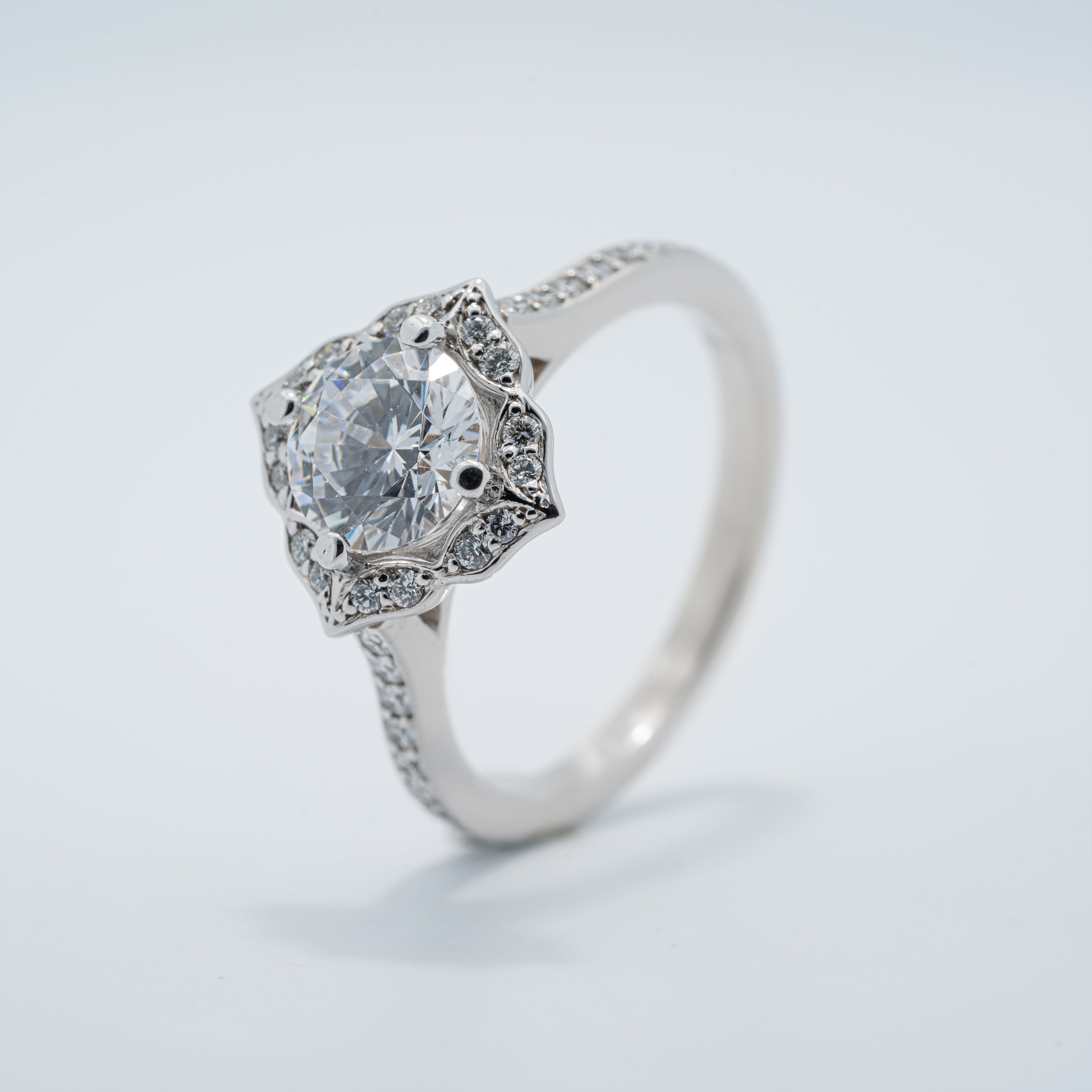 Vintage Halo Engagement Ring