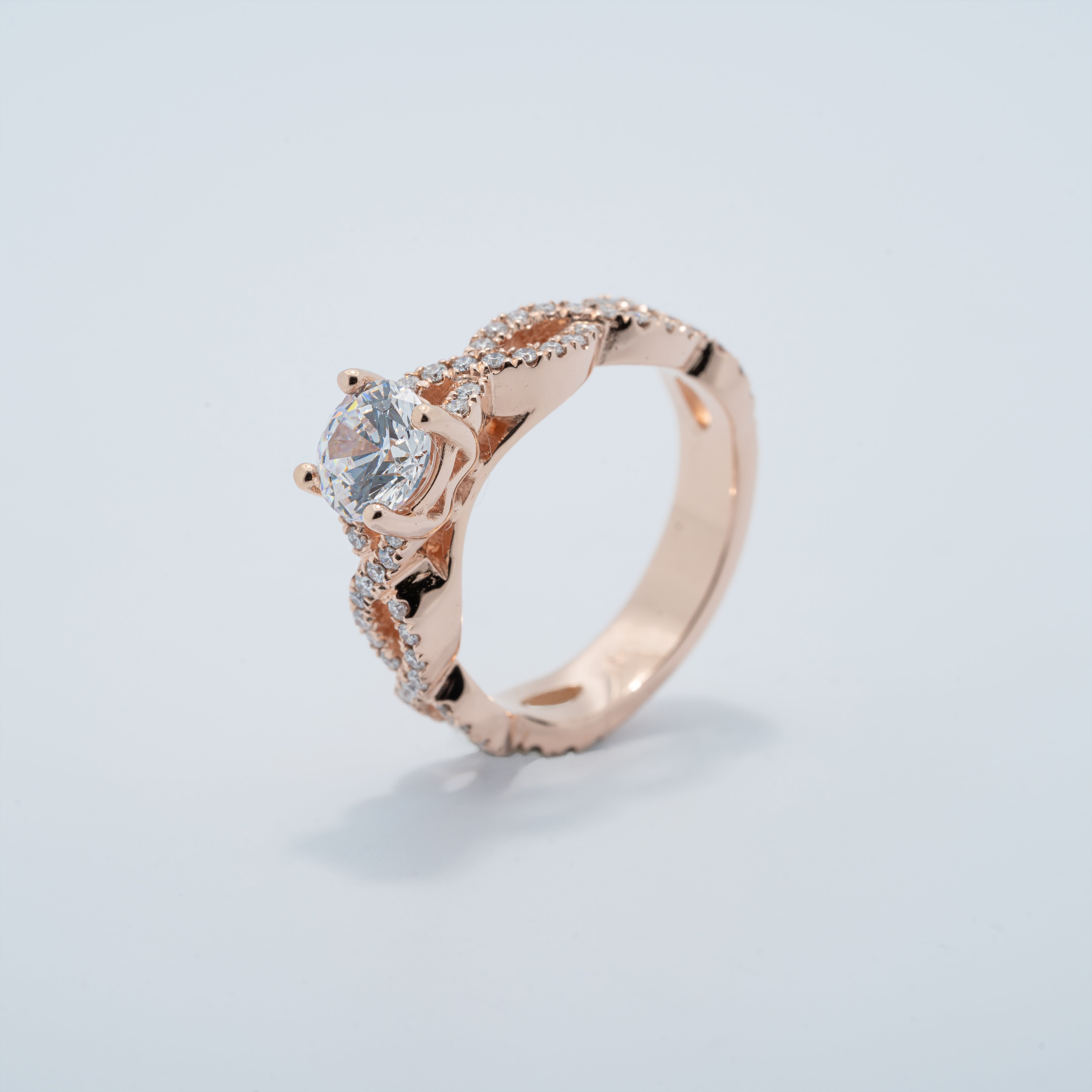 Vintage Inspired Twist Band Engagement Ring