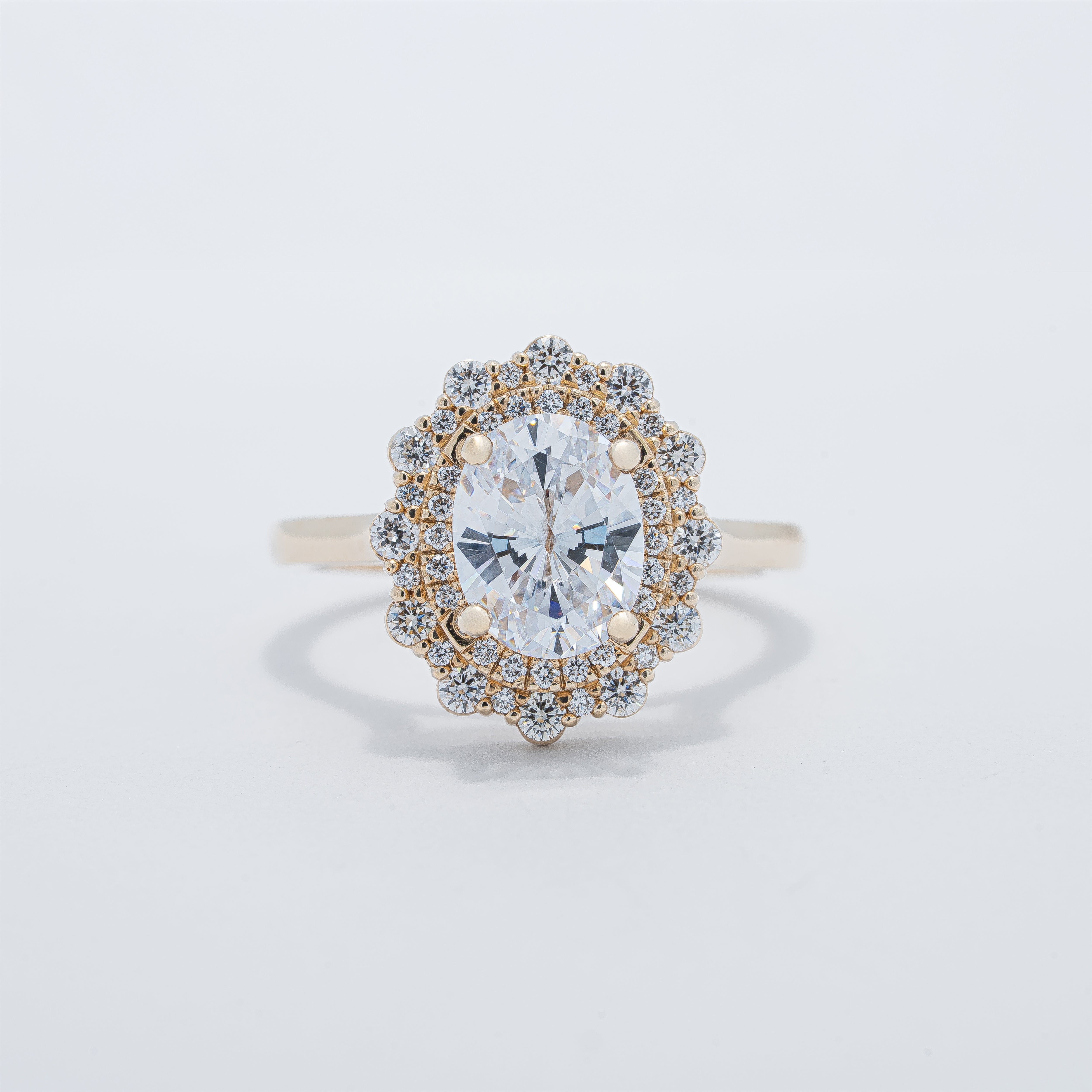 Vintage Double Halo Engagement Ring