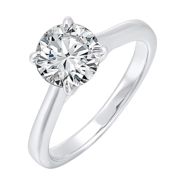 14K White Gold Solitaire Engagement Ring with 1/4 Carat Natural Diamond