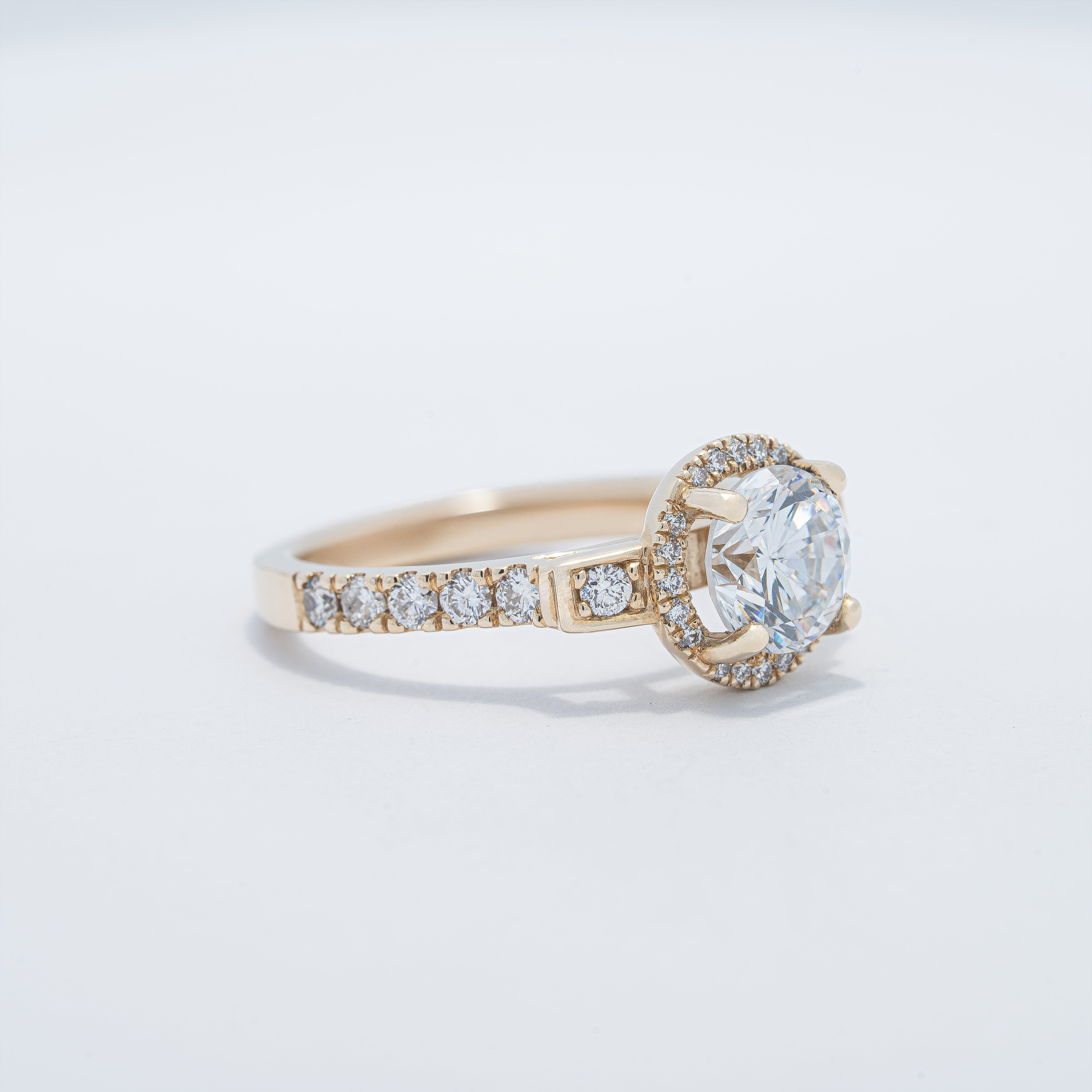 Contemporary Halo Engagement Ring