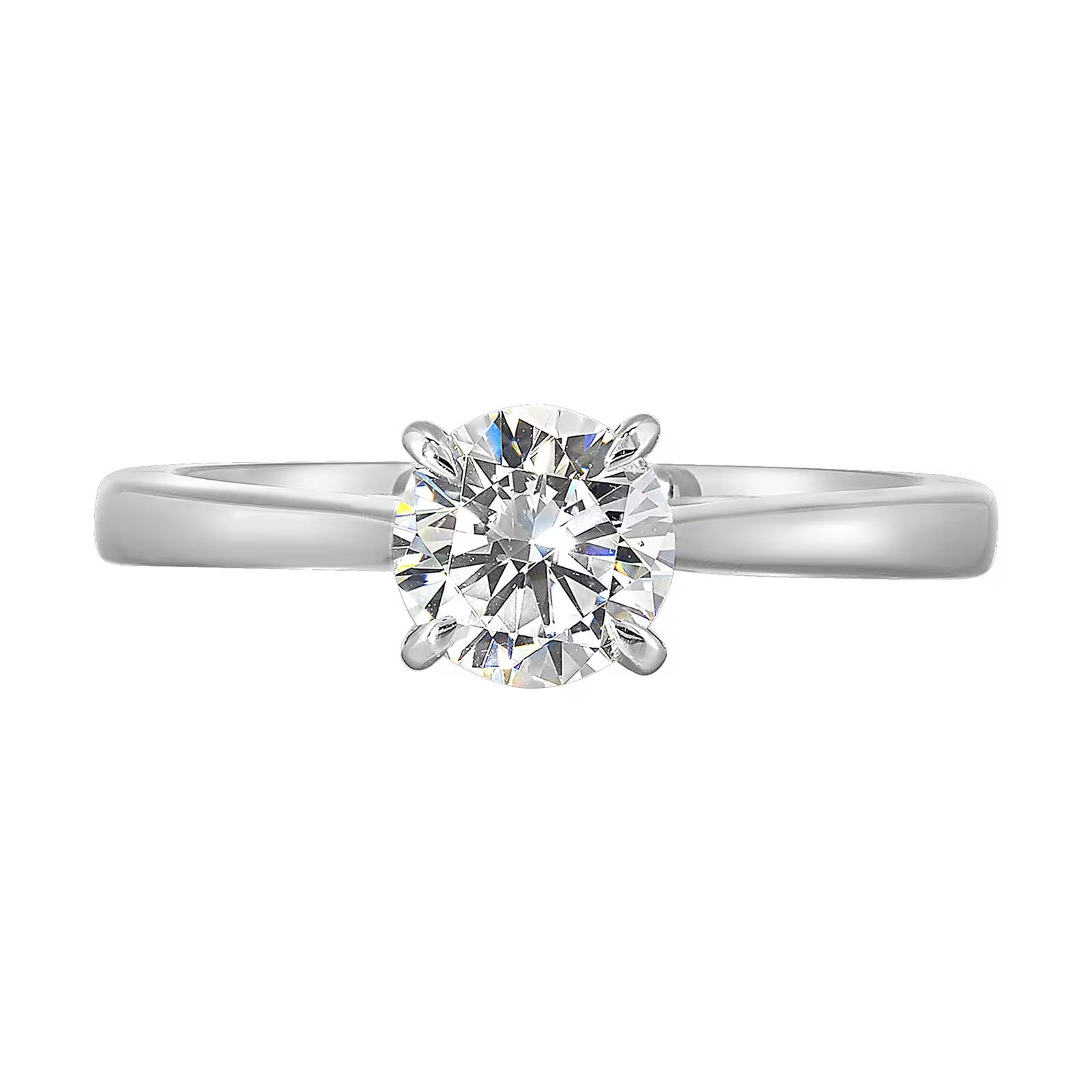 14K White Gold Solitaire Engagement Ring with 1/2 Carat Natural Diamond
