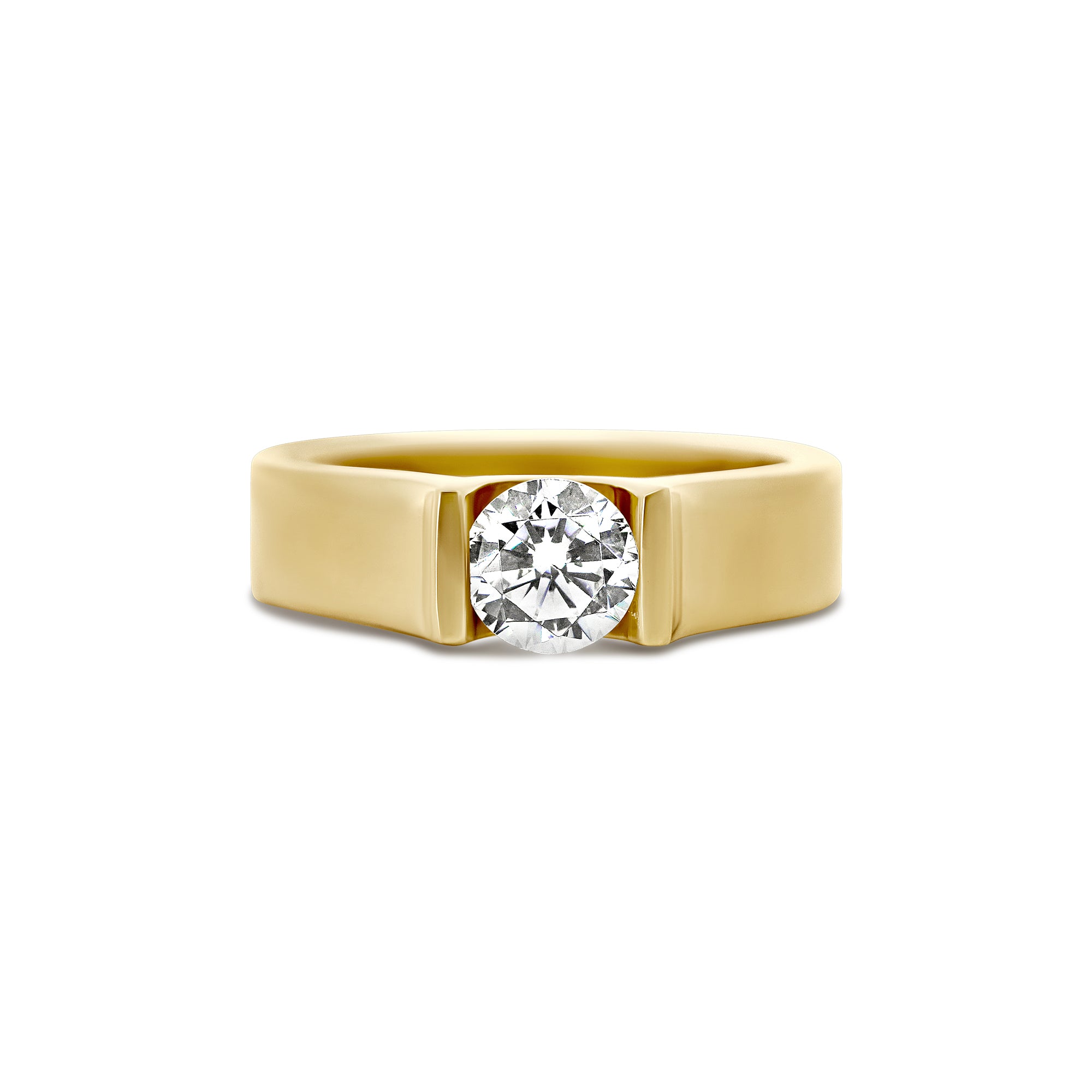 14K Modern Solitaire Engagement Ring