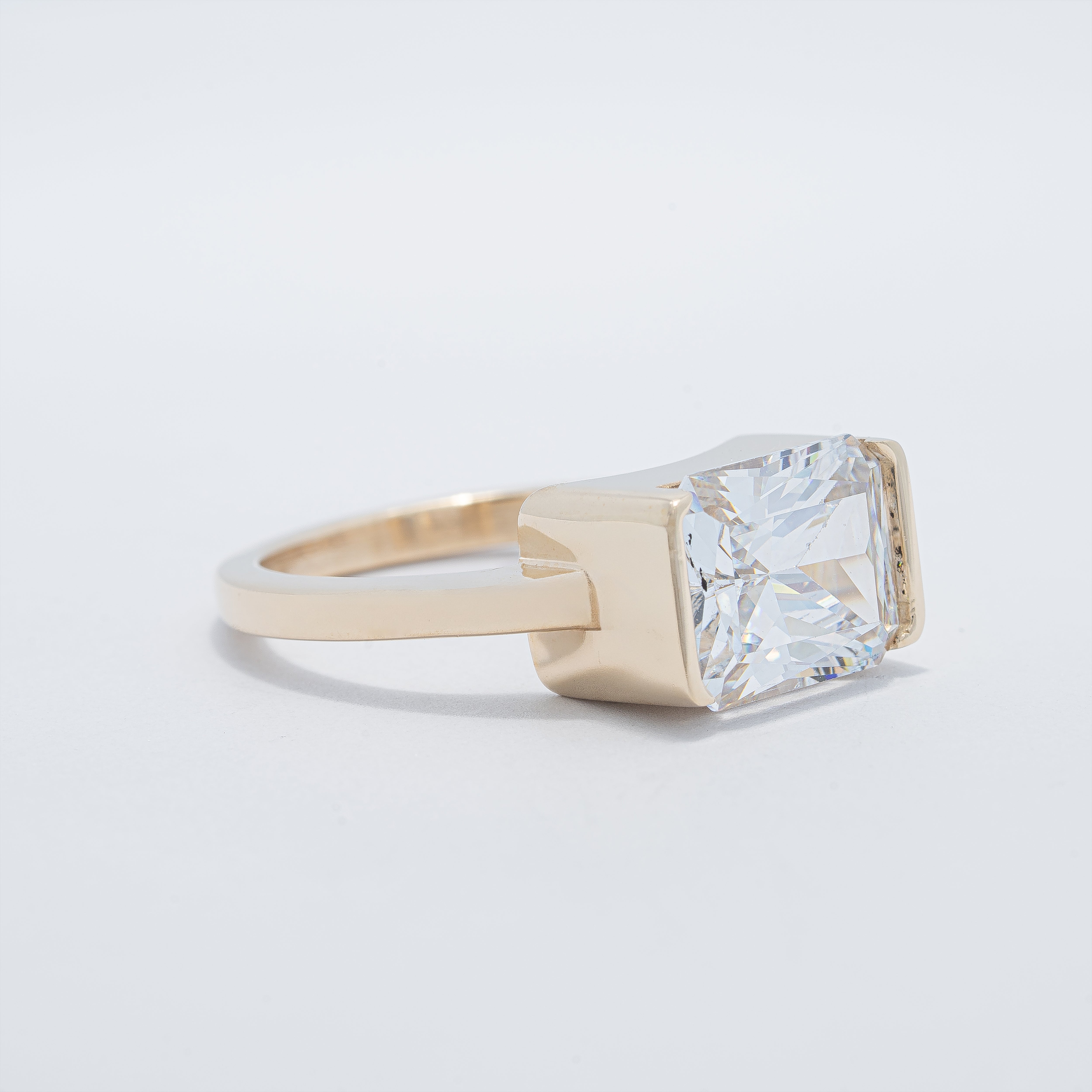 Modern Channel Set Solitaire Engagement Ring