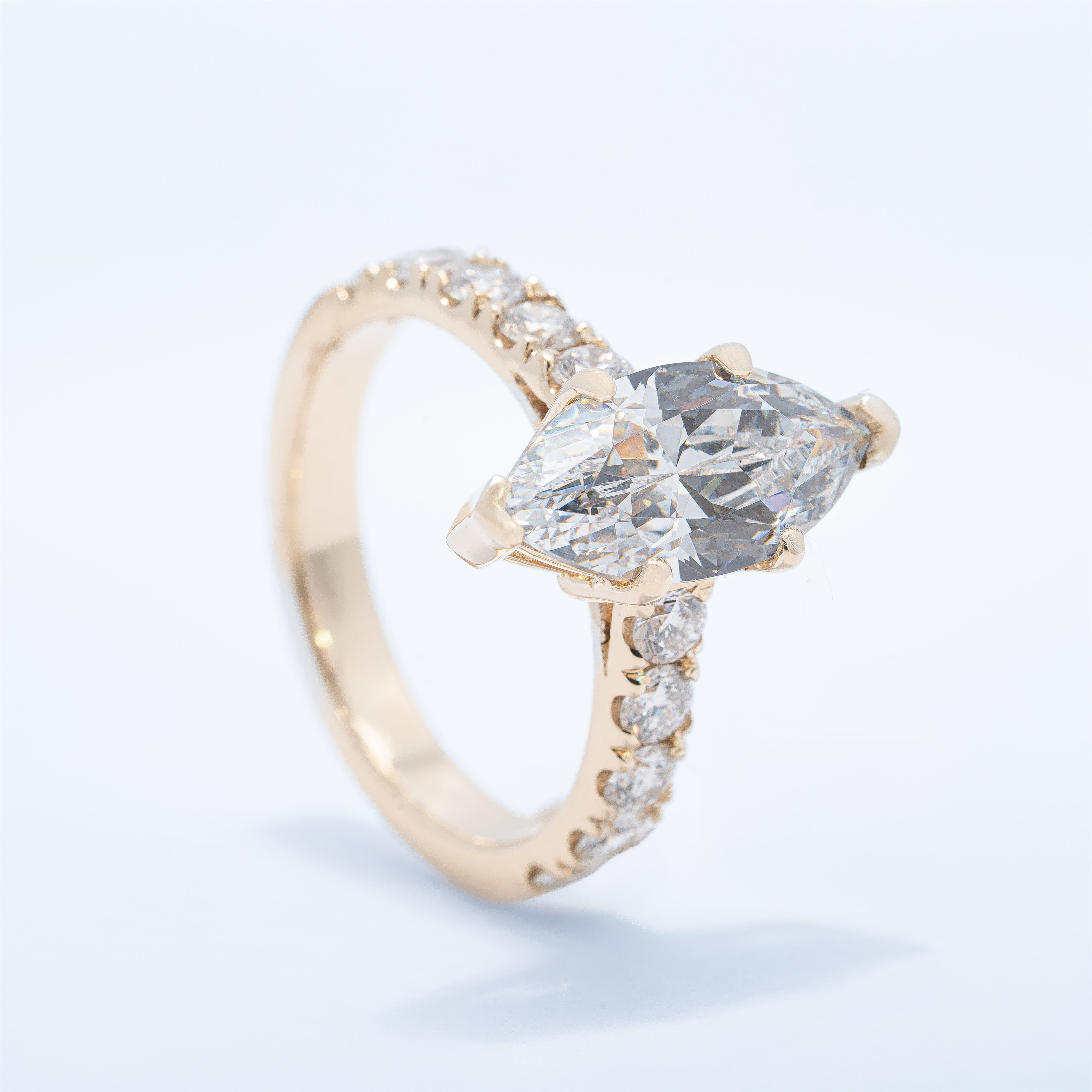 Contemporary Marquise Engagement Ring