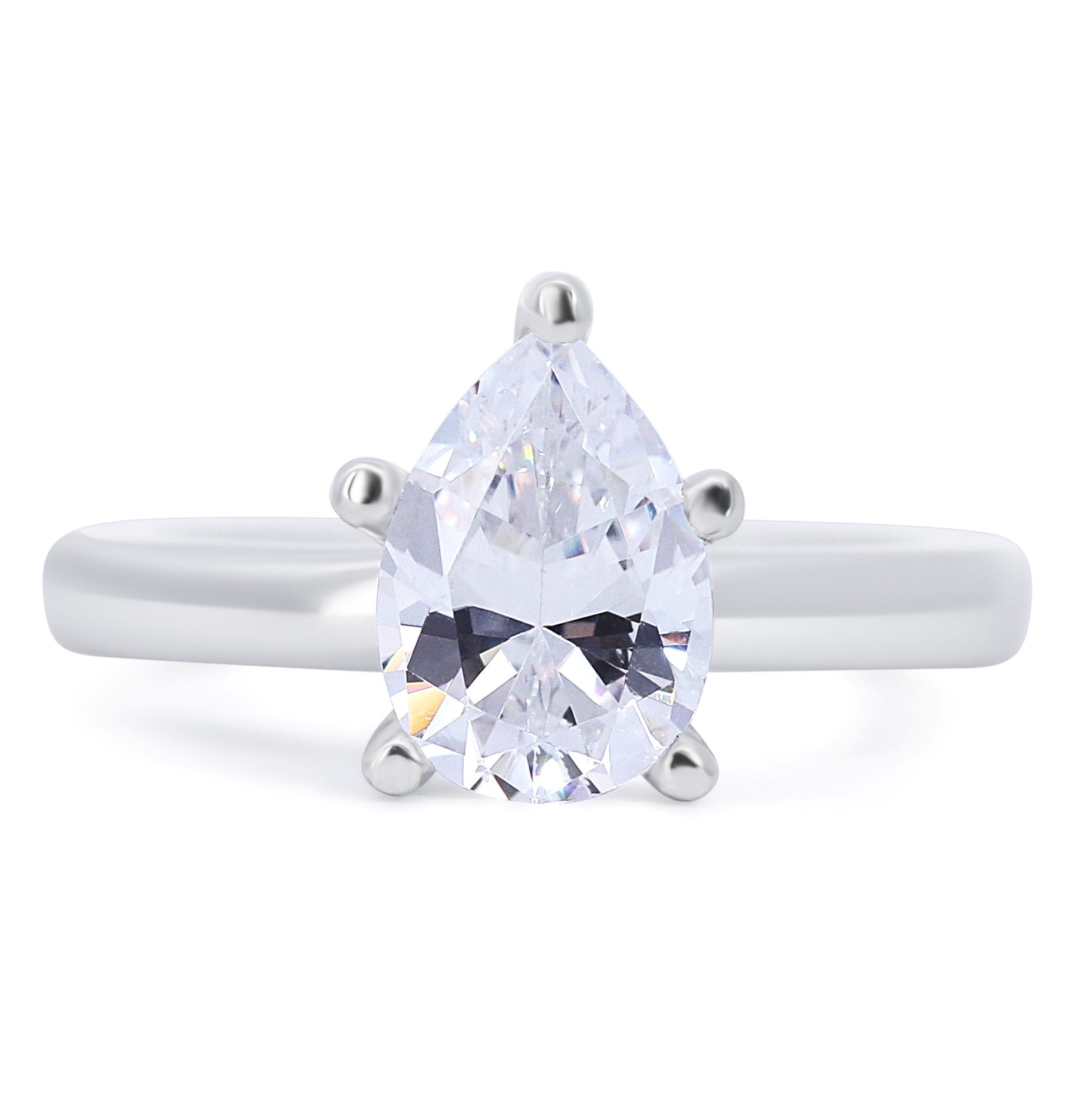 Pear Shaped Solitaire Engagement Ring
