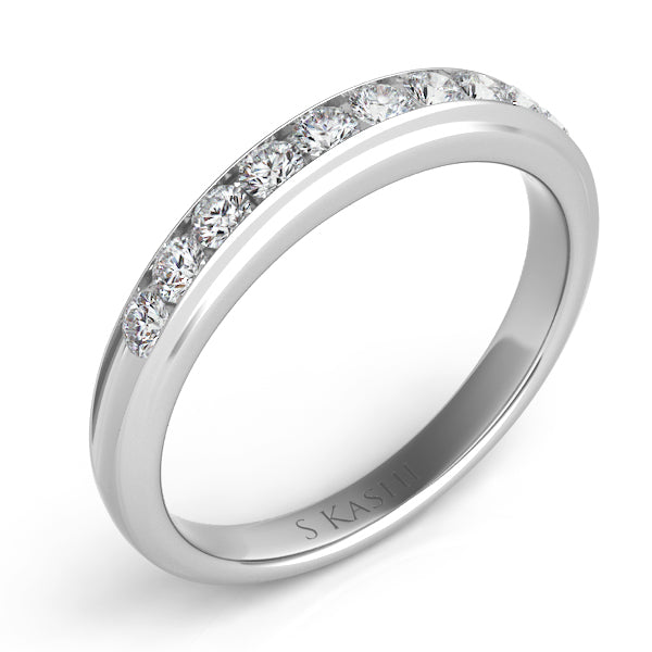 14 Karat White Gold Channel-Set Diamond Wedding Band | 0.60 CTW