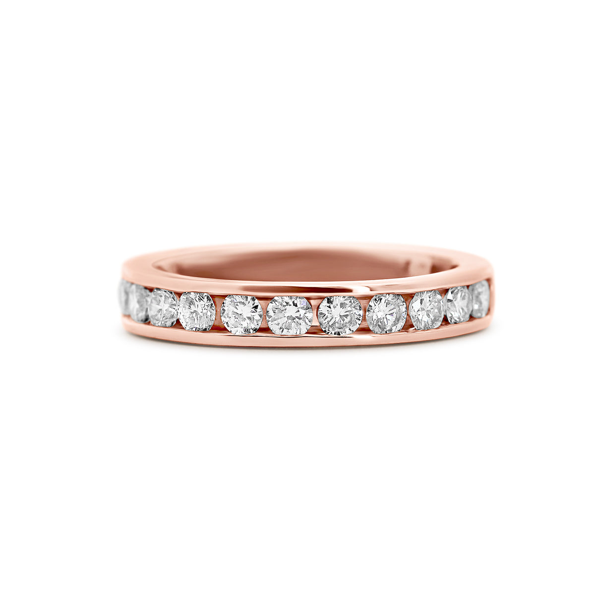 14K Rose Gold Channel-Set Diamond Wedding Band | 3/4 Carats