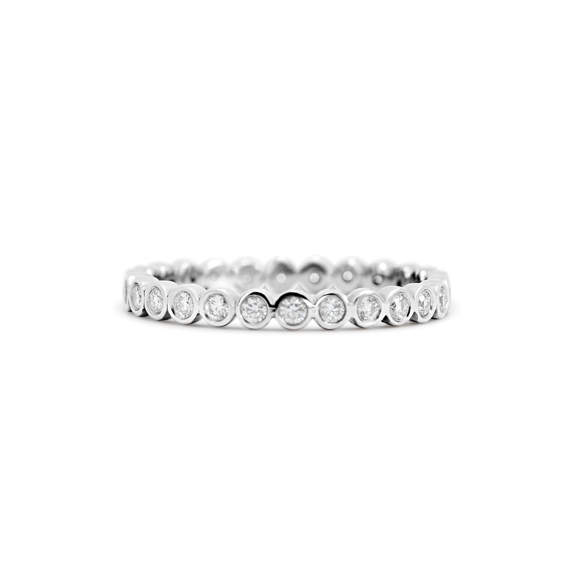 14K White Gold Bezel Set Diamond Eternity Wedding Band – 0.33 Carats
