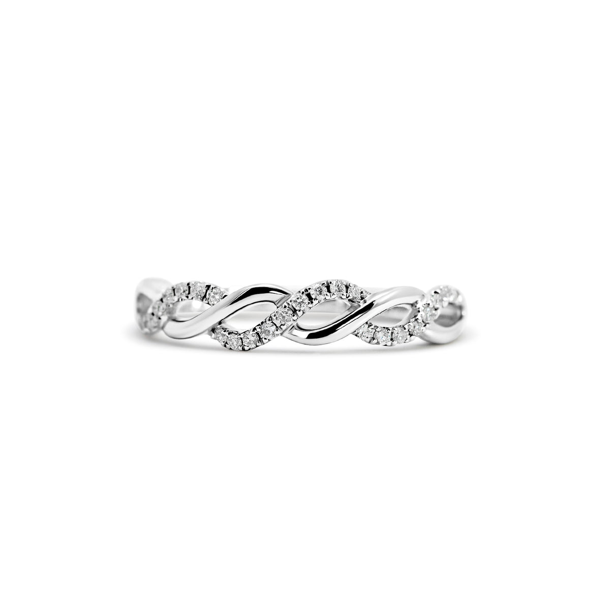 14K White Gold Diamond Wedding Band | 0.13ct