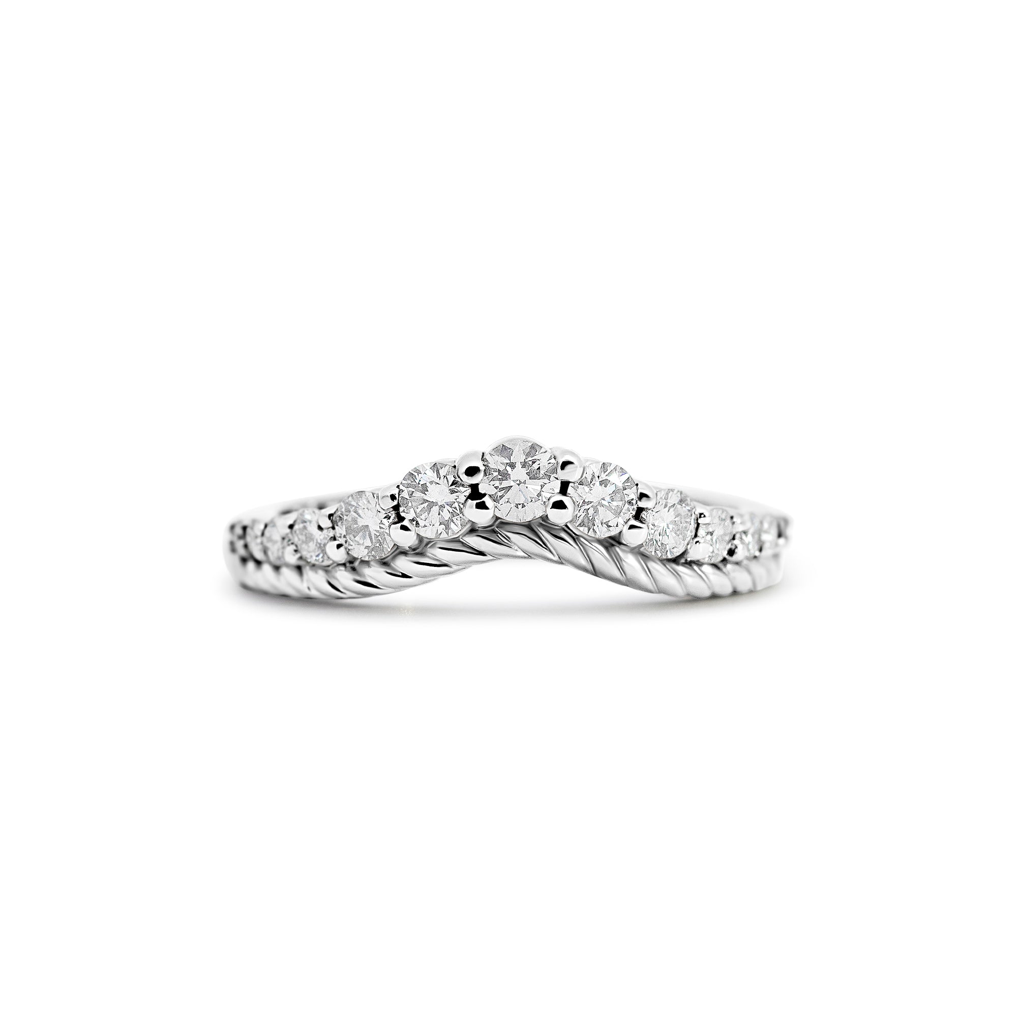 14K Yellow Gold Rope Wedding Band with 0.55 Carats Diamonds