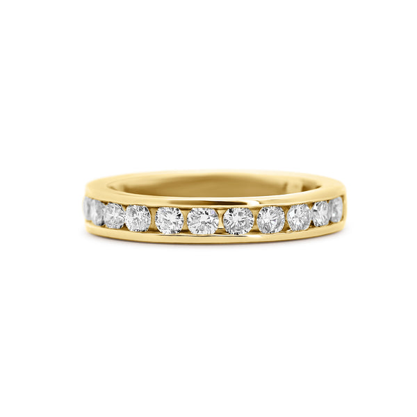 14K Yellow Gold Channel-Set Diamond Wedding Band | 3/4 CTW