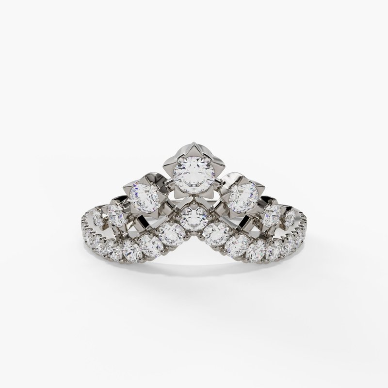 14K Star Crown Diamond Weddings Band