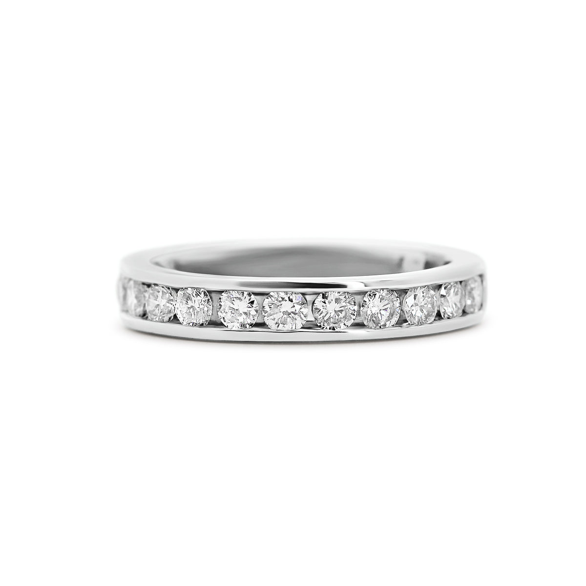 14K White Gold Channel-Set Diamond Wedding Band | 3/4 CTW