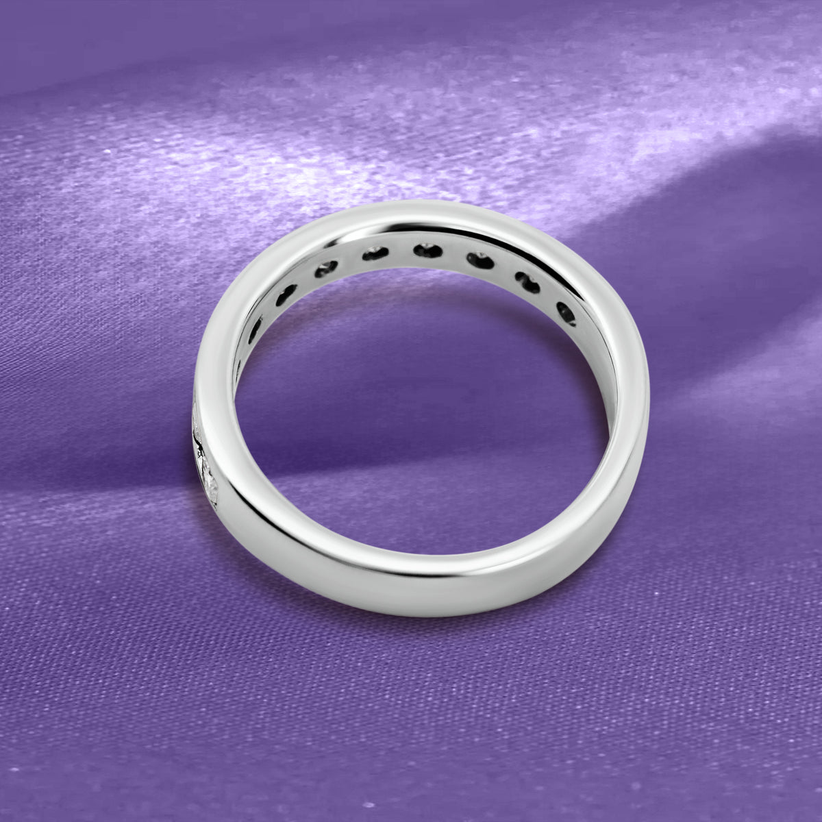 14K White Gold Channel-Set Diamond Wedding Band | 3/4 CTW