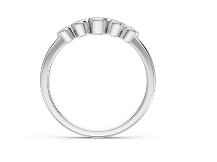 14K White Gold Five Stone Diamond Wedding Band | 0.25 Carats
