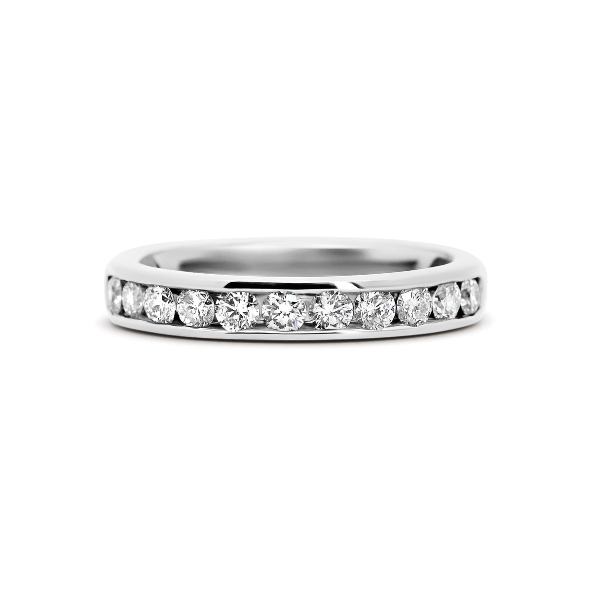 14K White Gold Channel-Set Diamond Wedding Band | 1/2 CTW