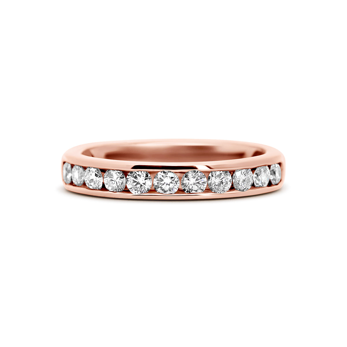 14K Rose Gold Channel-Set Diamond Wedding Band | 1/2 CTW