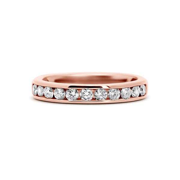 14K Rose Gold Channel-Set Diamond Wedding Band | 1/2 CTW