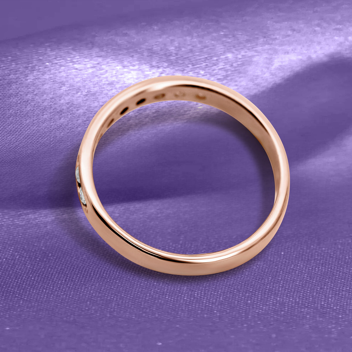 14K Rose Gold Channel-Set Diamond Wedding Band | 1/2 CTW