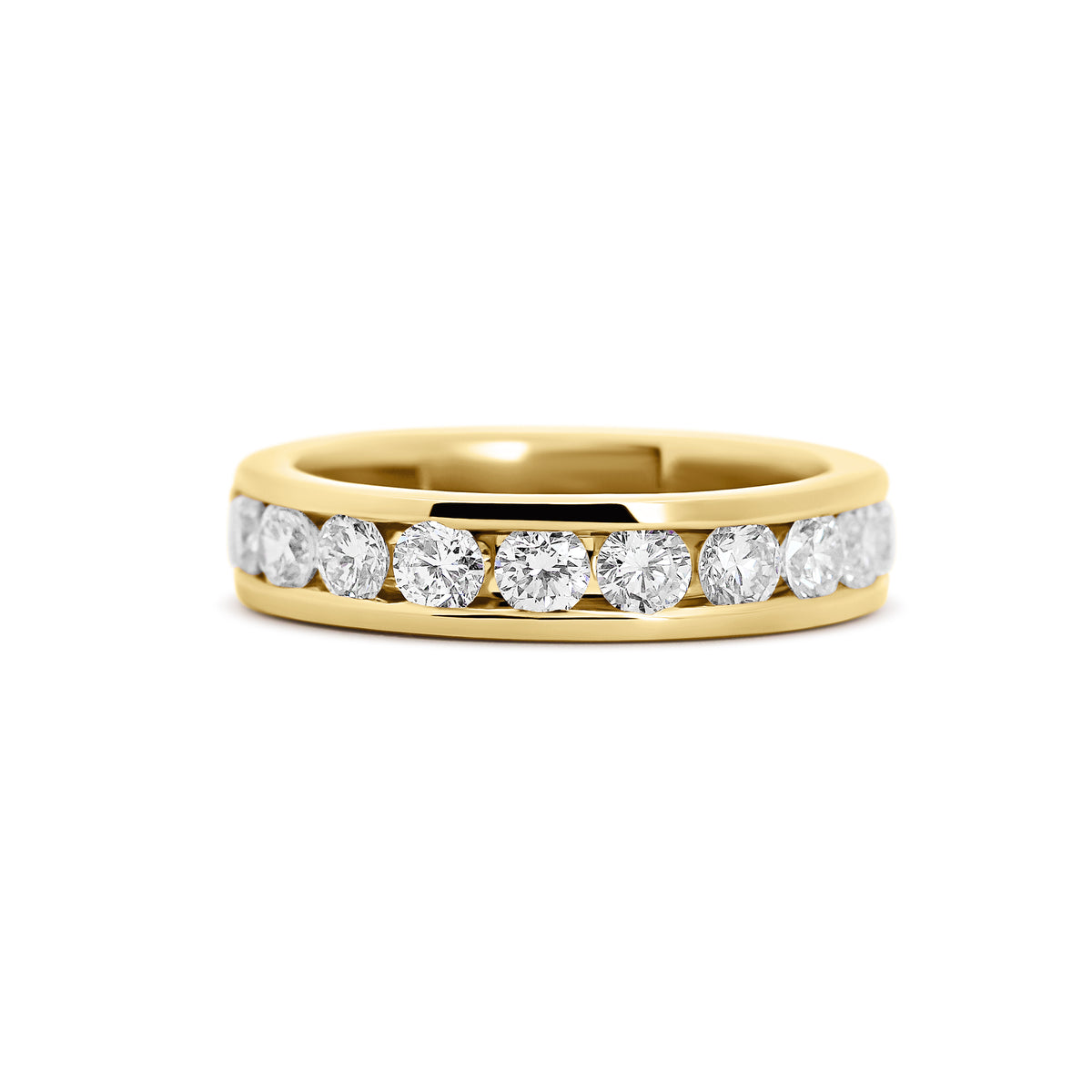 14K Yellow Gold Channel-Set Diamond Wedding Band | 1.00 CTW