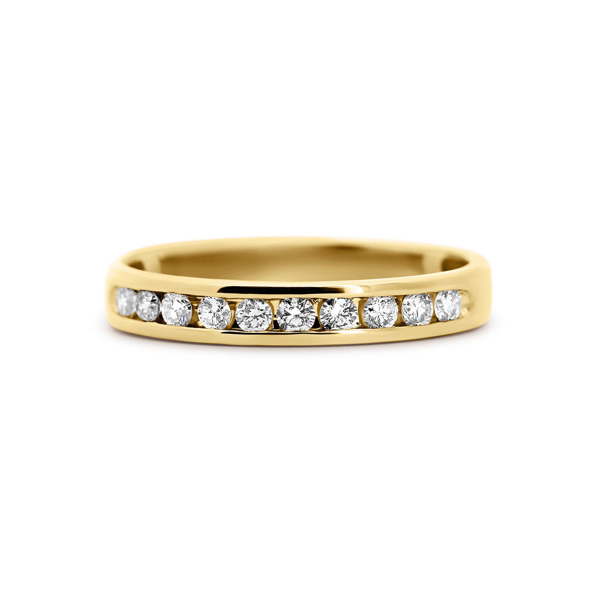 14K Yellow Gold Channel-Set Diamond Wedding Band | 1/3 CTW