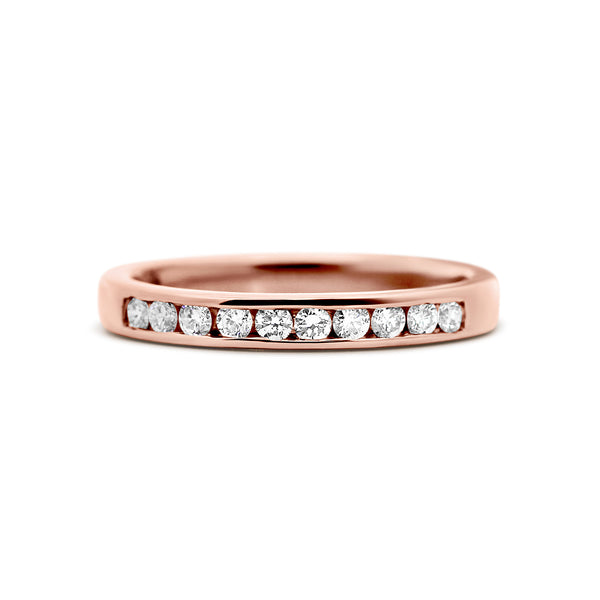 14K Rose Gold Channel-Set Diamond Wedding Band | 1/4 CTW